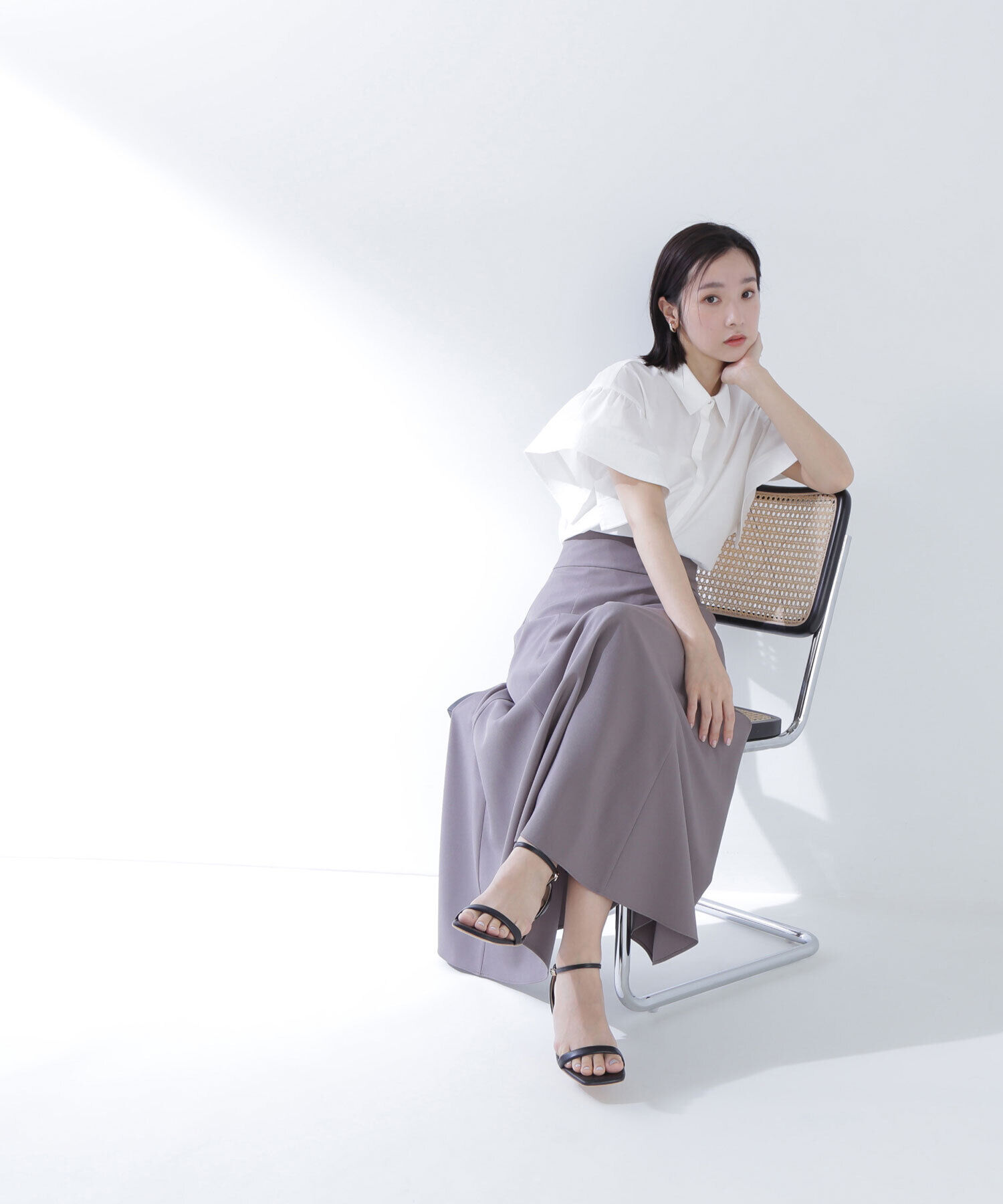  「ステッチフリルスリーブシャツ」|シャツ・ブラウス|