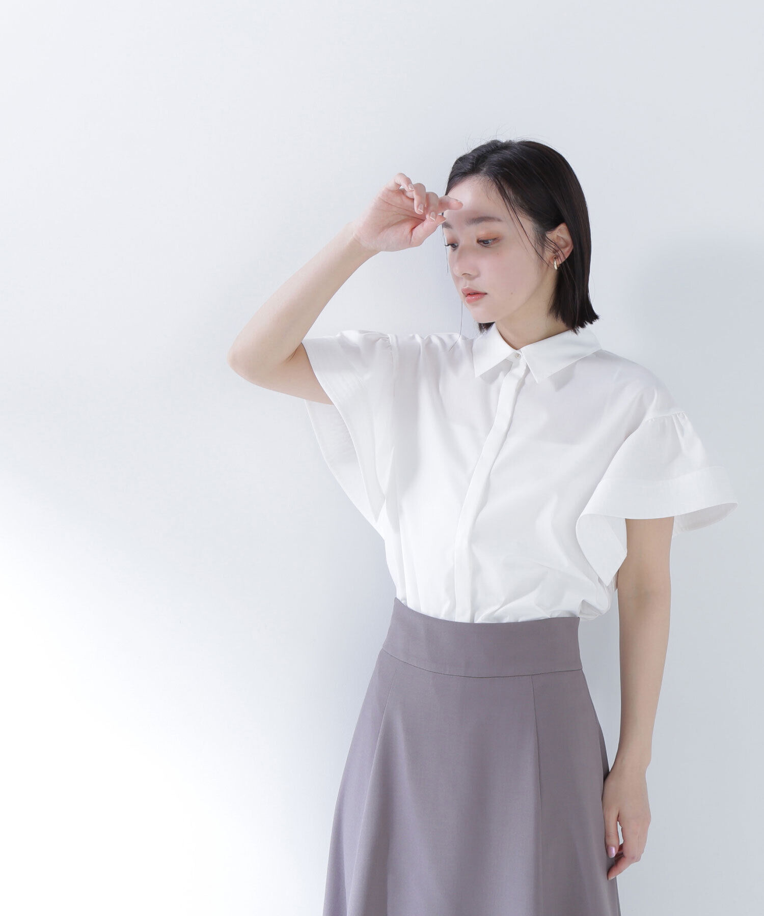  「ステッチフリルスリーブシャツ」|シャツ・ブラウス|