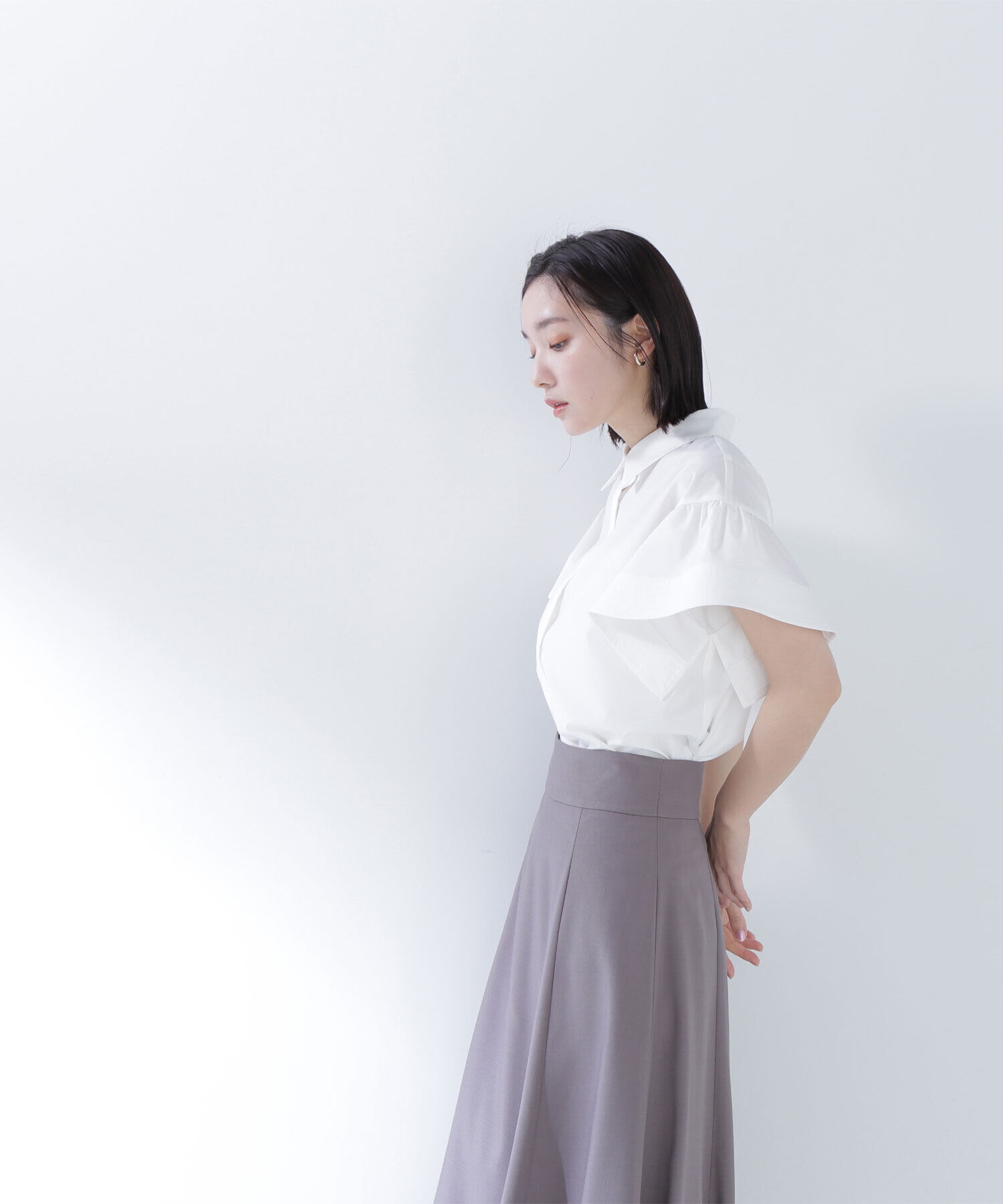  「ステッチフリルスリーブシャツ」|シャツ・ブラウス|