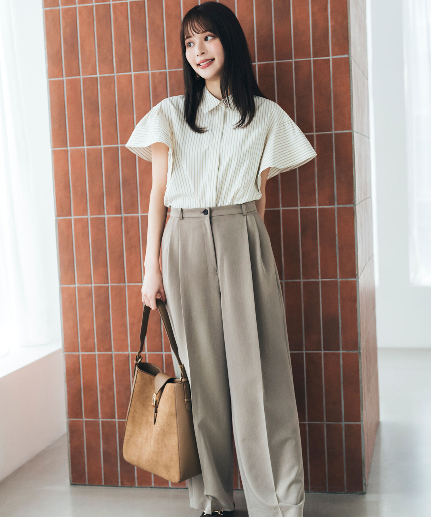  「ステッチフリルスリーブシャツ」|シャツ・ブラウス|