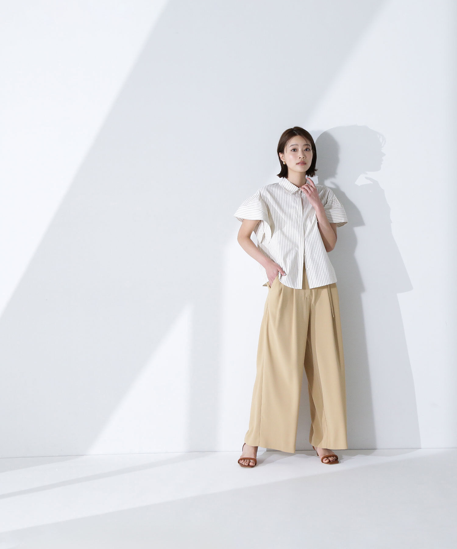  「ステッチフリルスリーブシャツ」|シャツ・ブラウス|