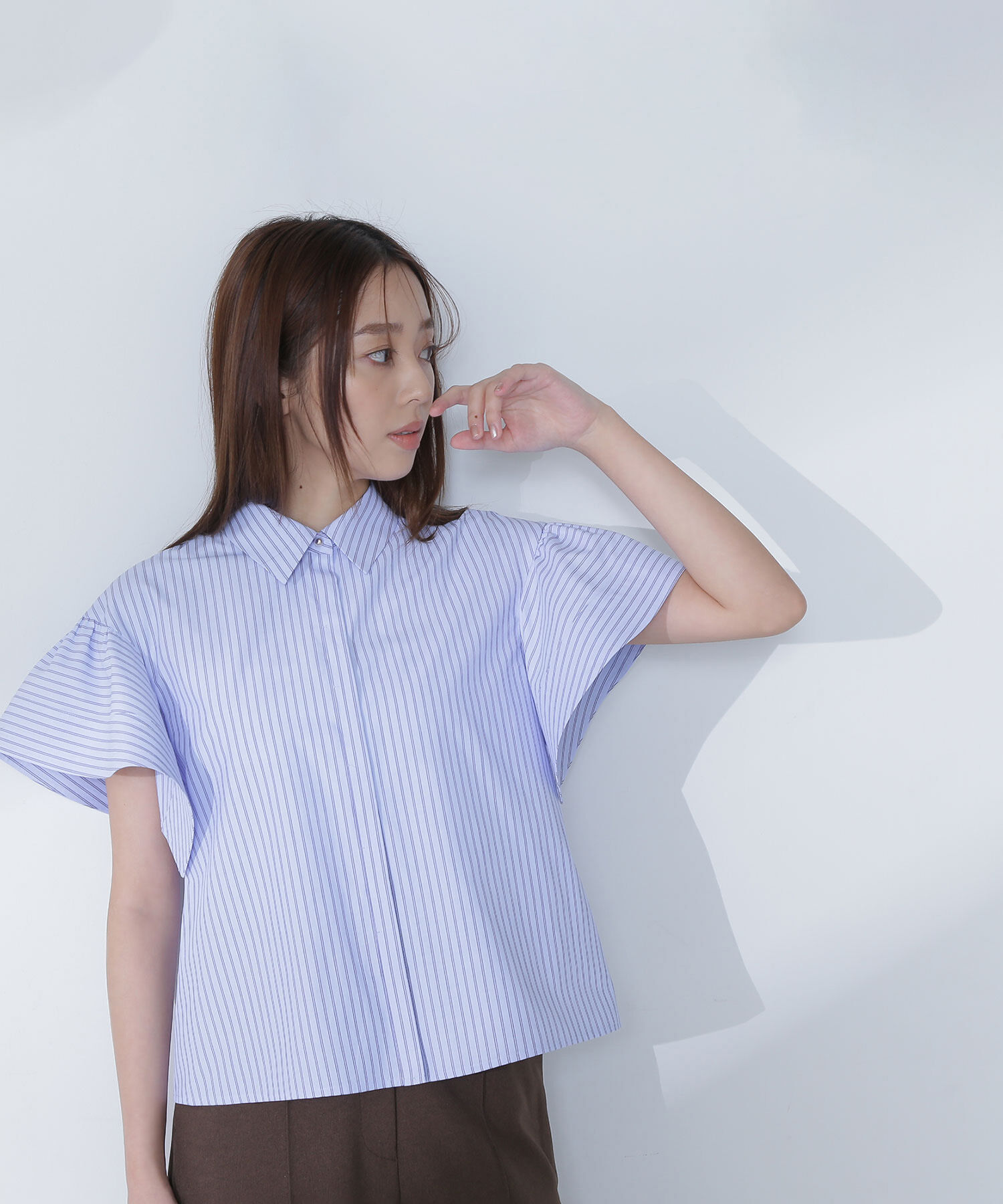  「ステッチフリルスリーブシャツ」|シャツ・ブラウス|