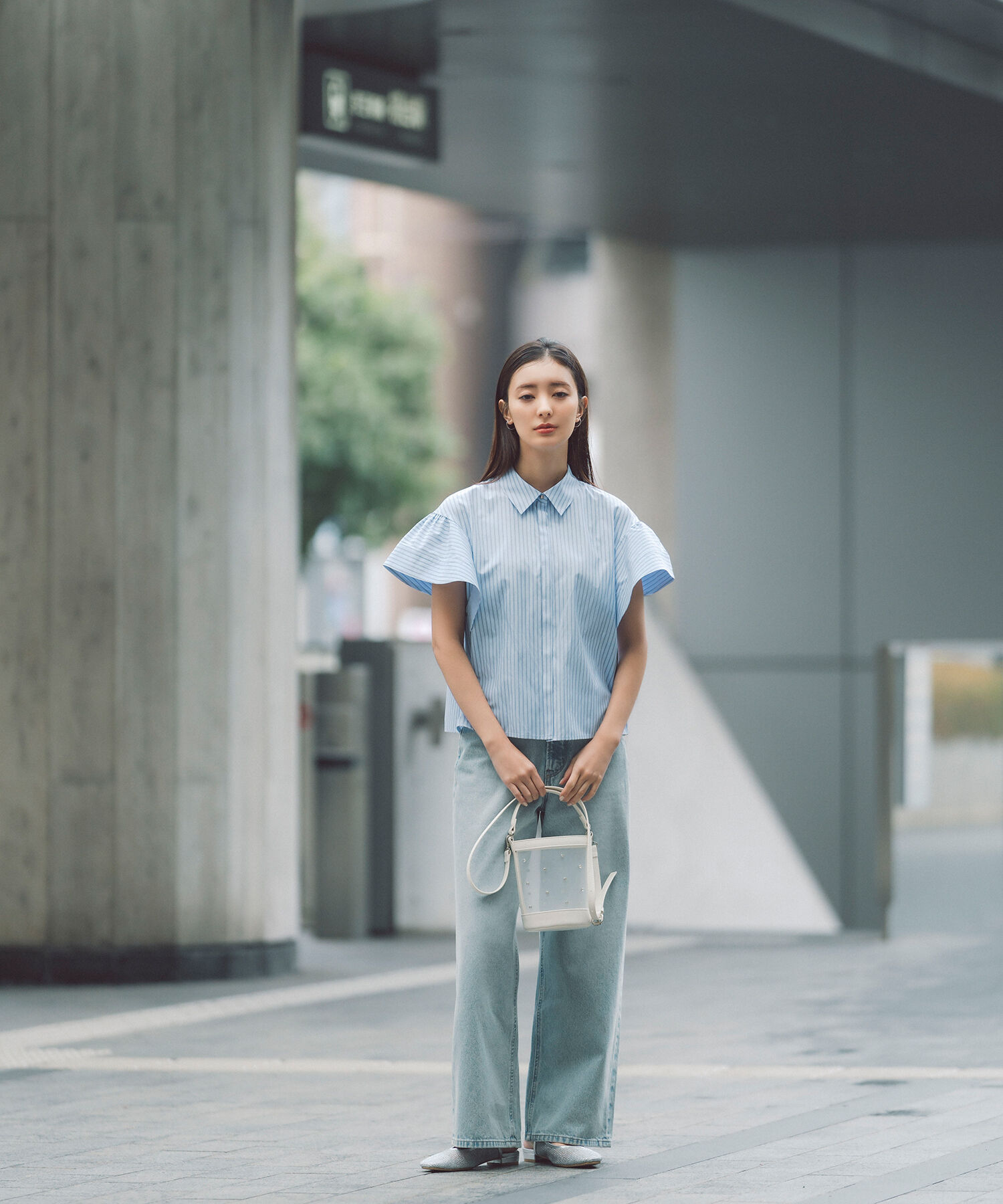  「ステッチフリルスリーブシャツ」|シャツ・ブラウス|