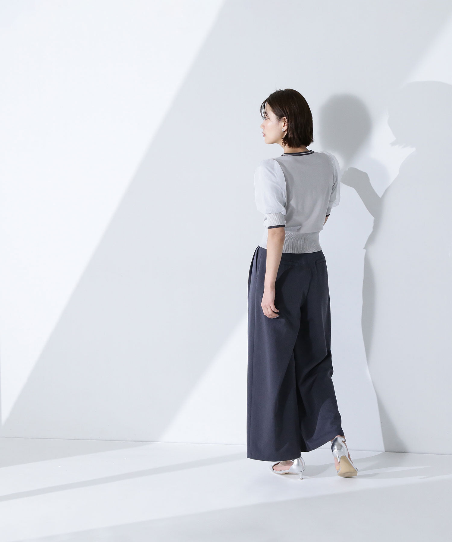  「バイカラーオーガンスリーブカーディガン」|ニット・セーター|