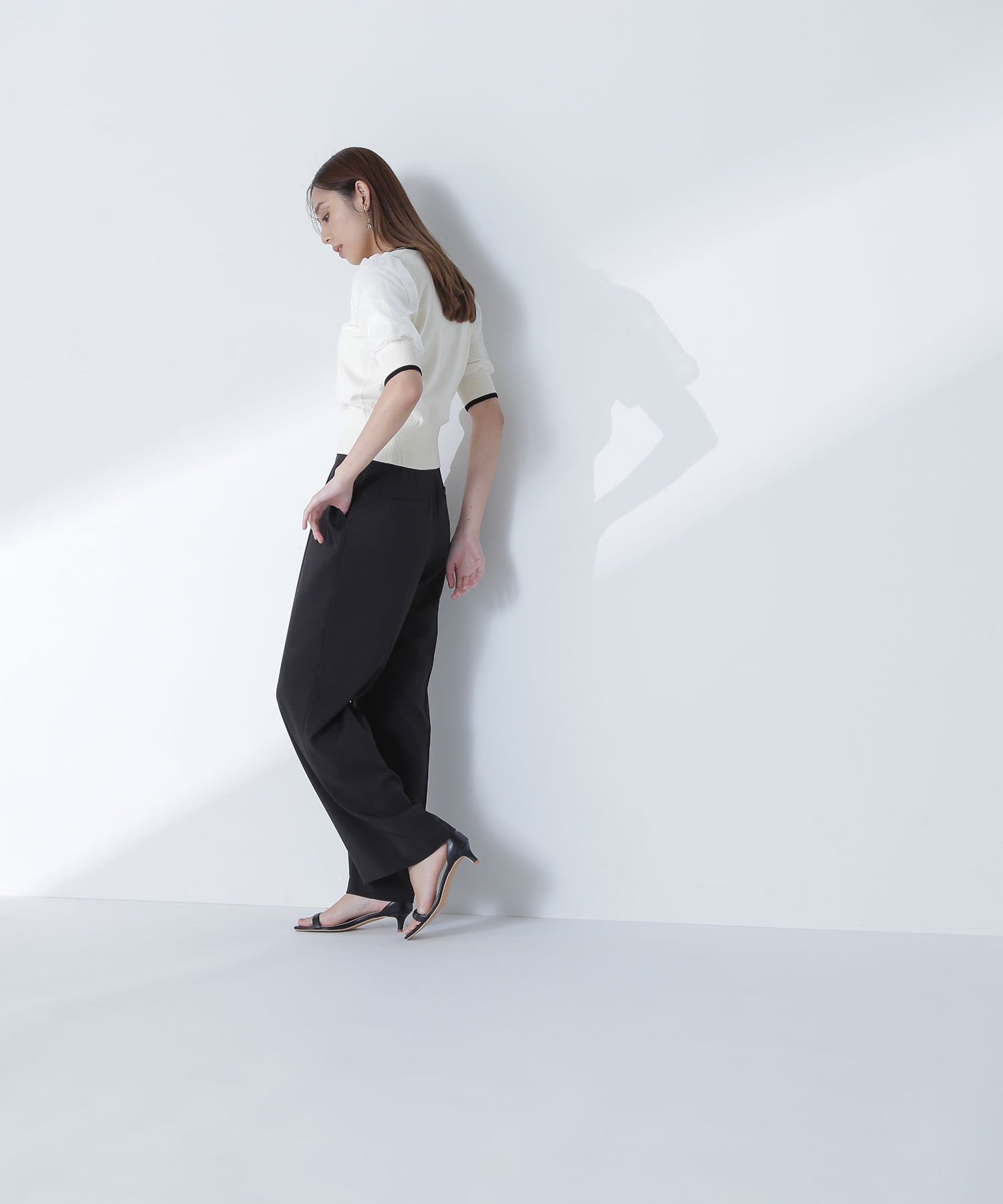  「バイカラーオーガンスリーブカーディガン」|ニット・セーター|