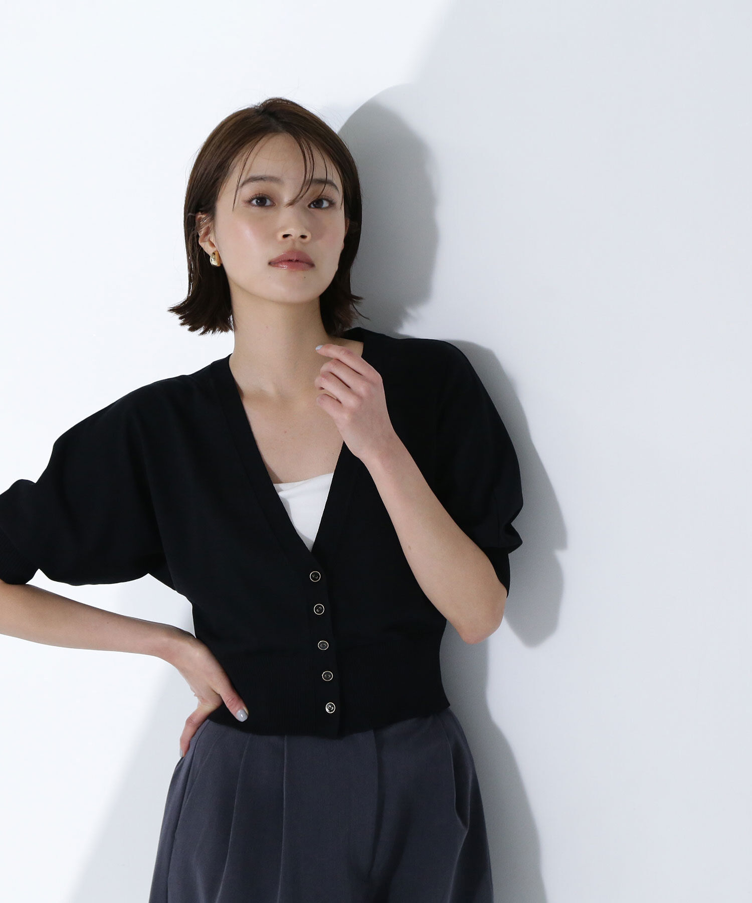  「ドルマンボレロカーディガン」|ニット・セーター|クロ