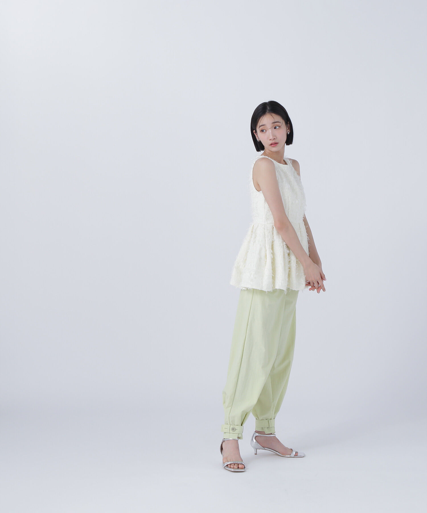  「ツイードアメスリペプラムトップス」|シャツ・ブラウス|