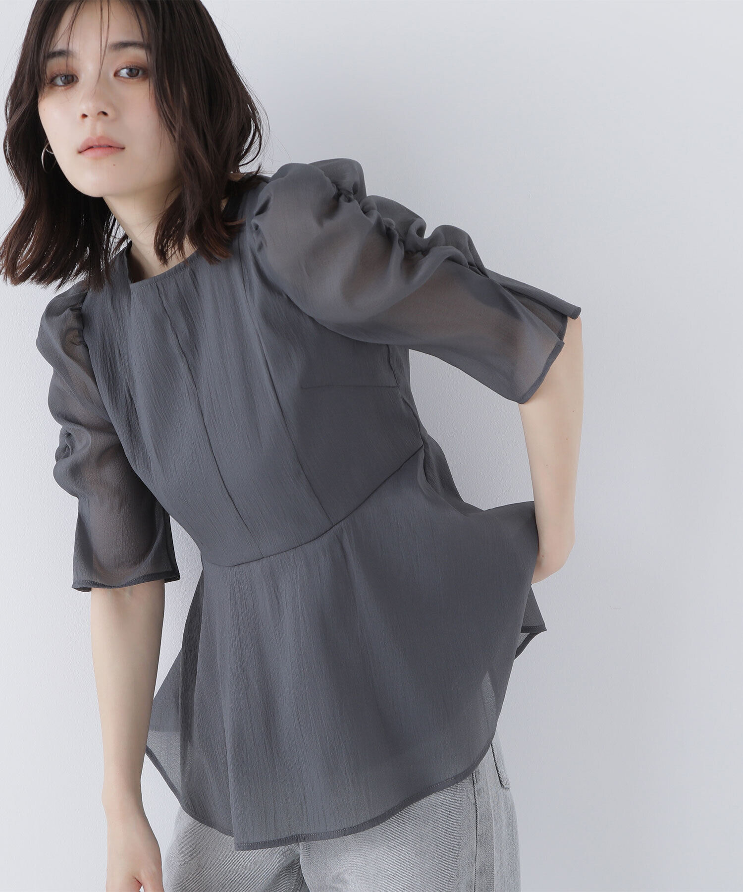  「シアーペプラムブラウス」|シャツ・ブラウス|