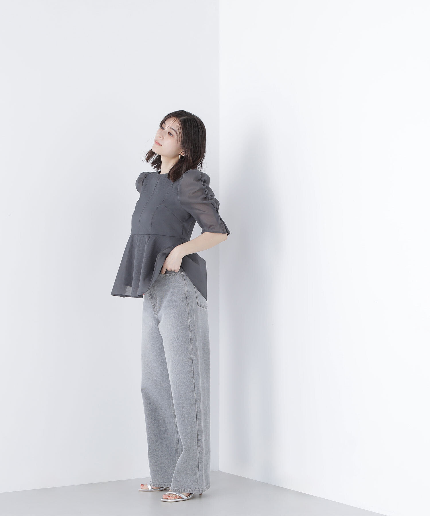  「シアーペプラムブラウス」|シャツ・ブラウス|