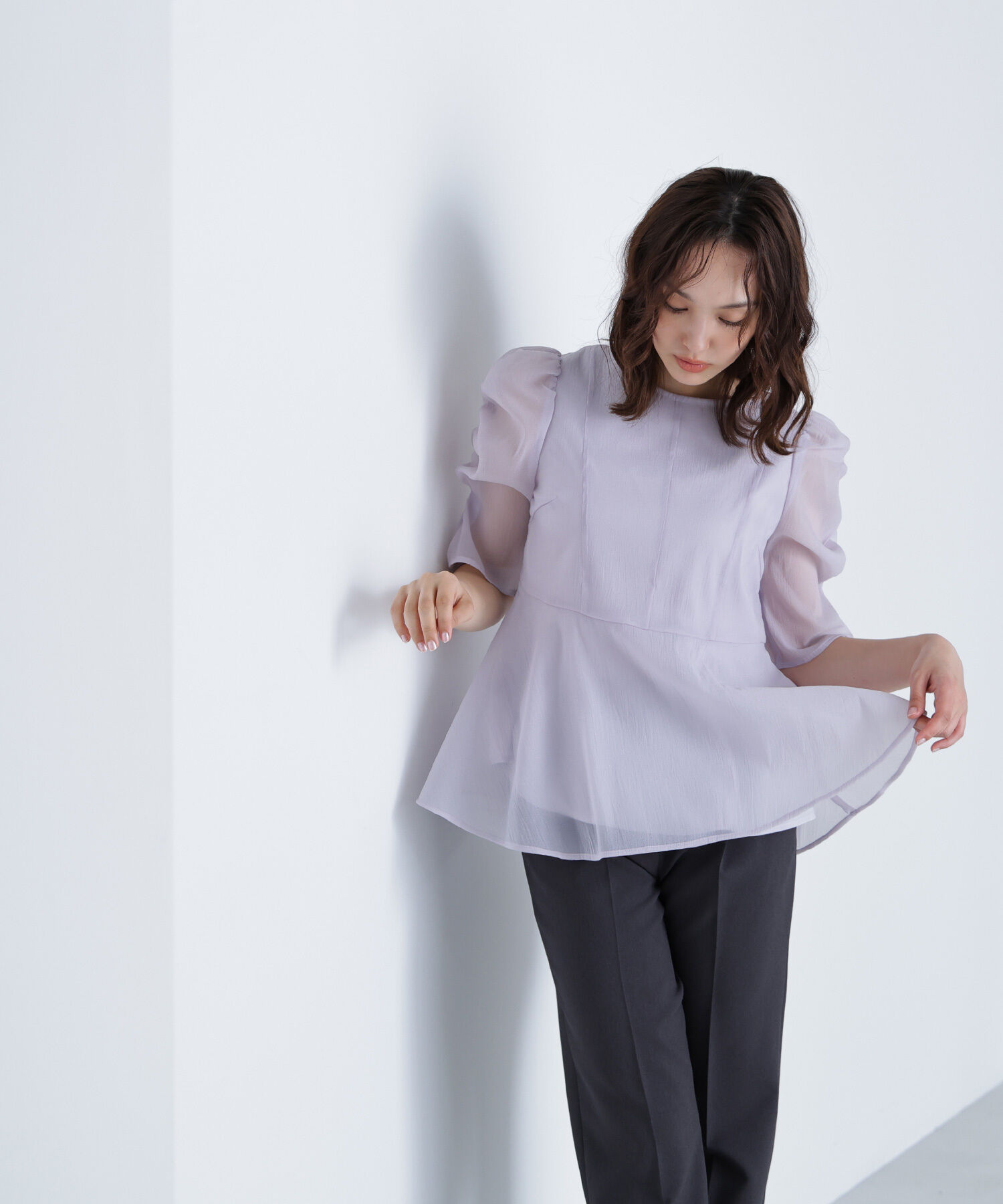  「シアーペプラムブラウス」|シャツ・ブラウス|