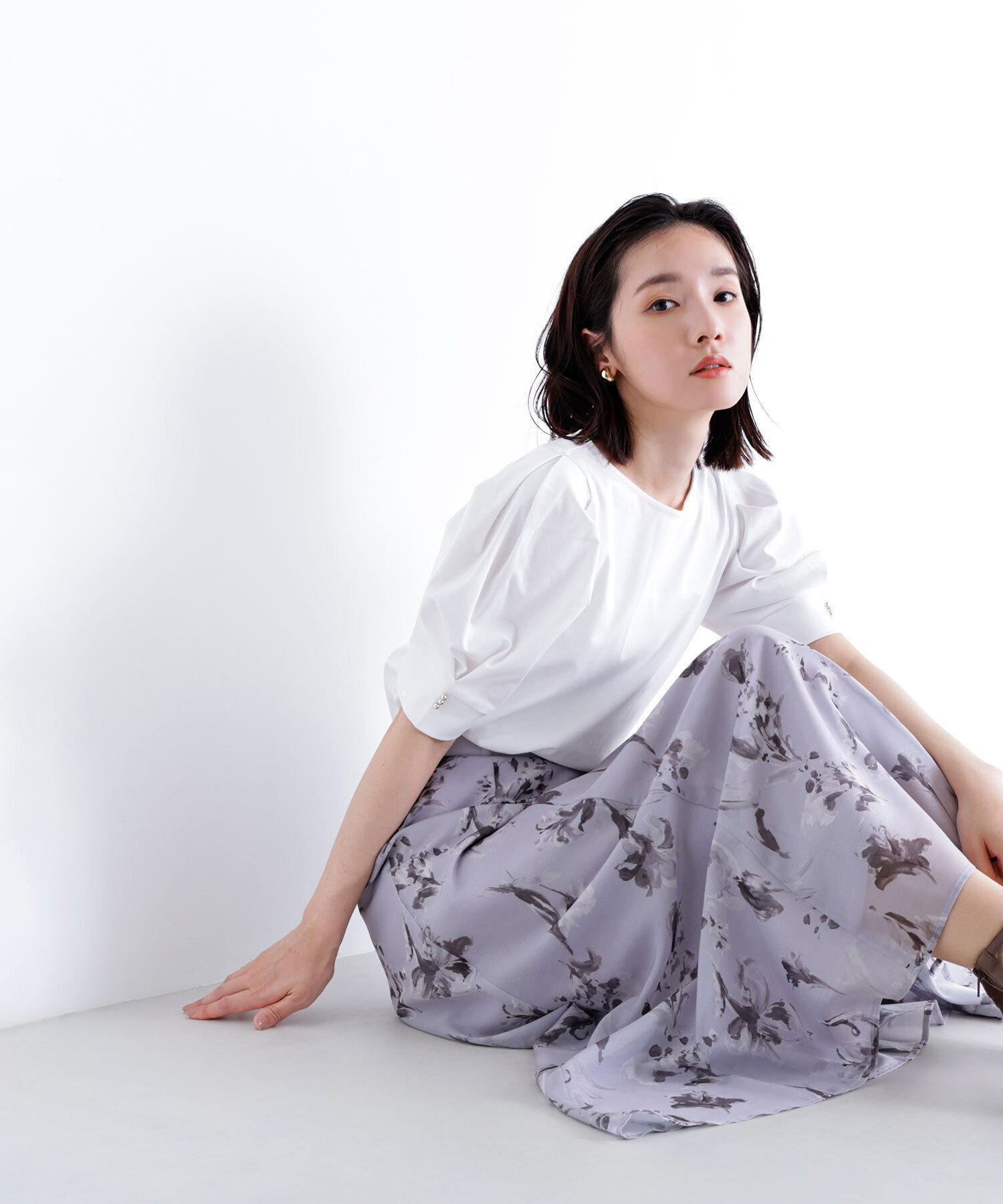  「パフスリーブカットソー」|Tシャツ・カットソー|オフホワイト1