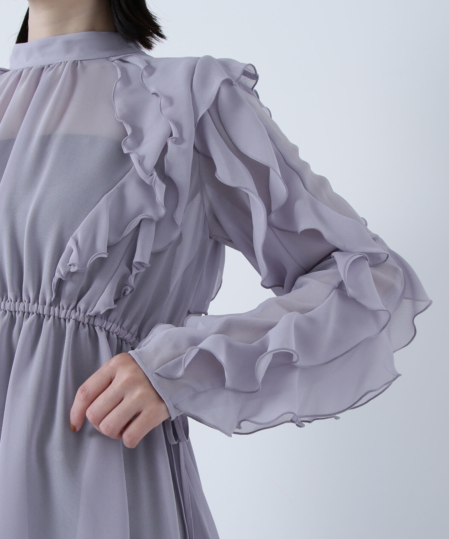  「ラッフルスリーブチュニックブラウス」|シャツ・ブラウス|