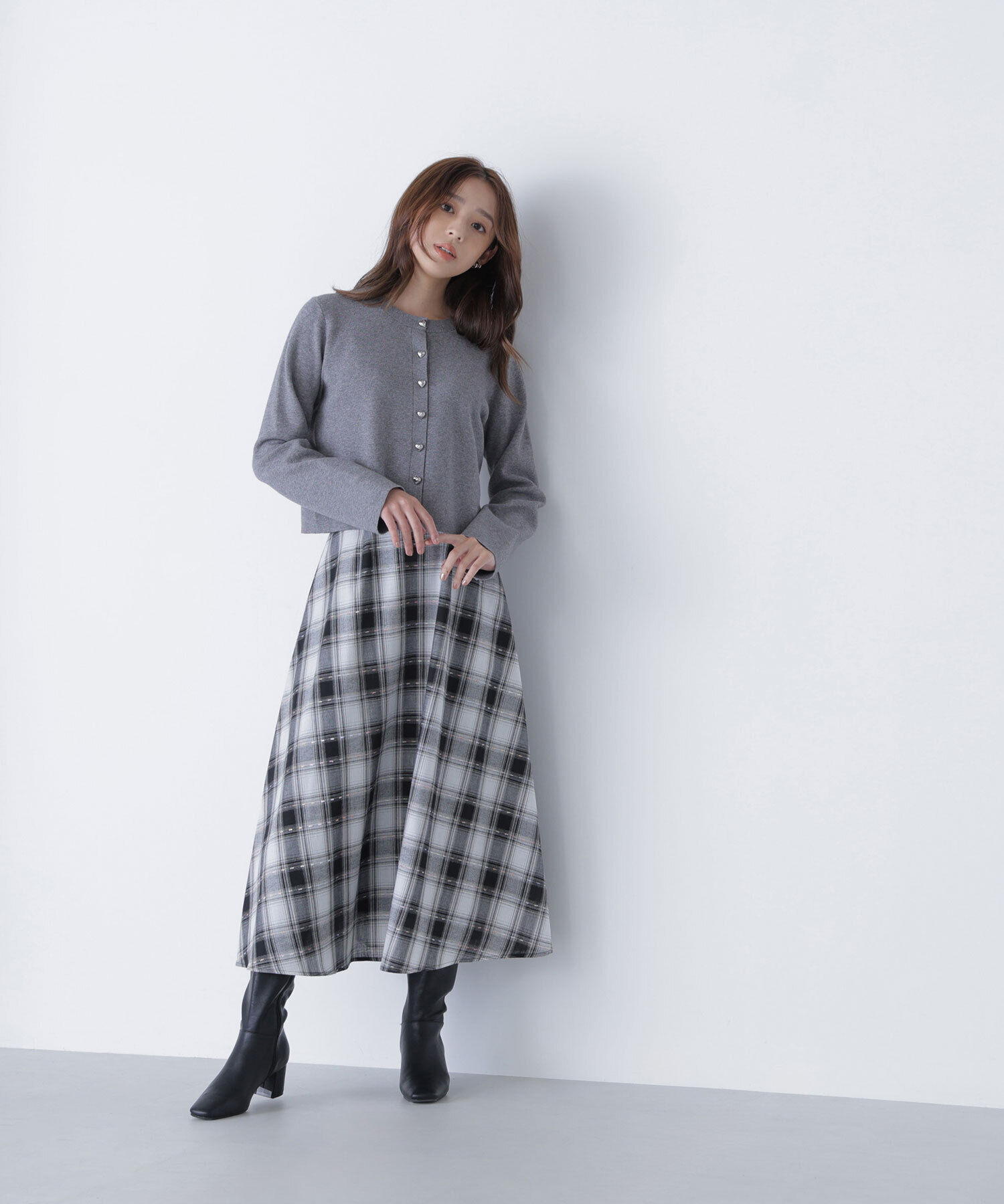 「カラーヤーンチェックスカート」|スカート|クロベース2