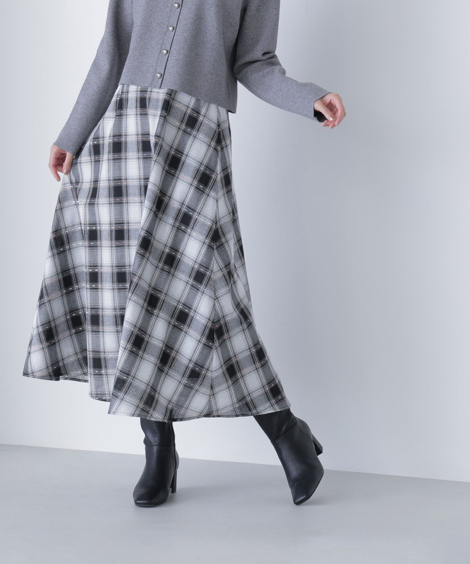  「カラーヤーンチェックスカート」|スカート|