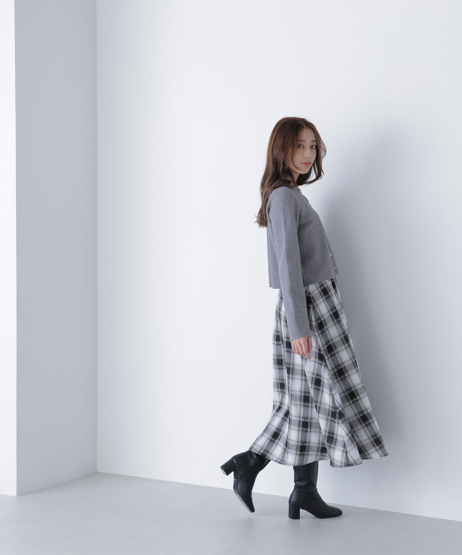  「カラーヤーンチェックスカート」|スカート|