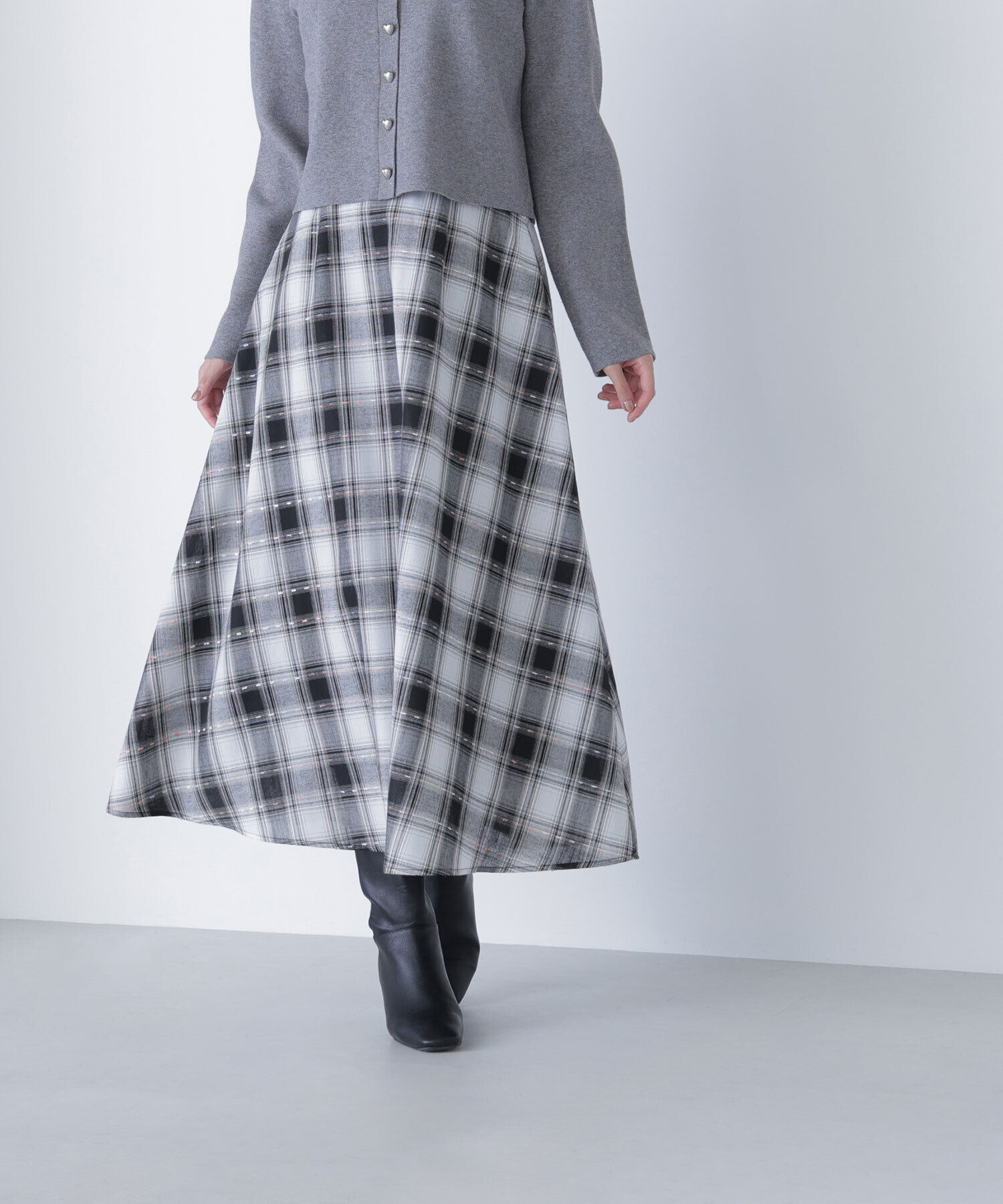  「カラーヤーンチェックスカート」|スカート|