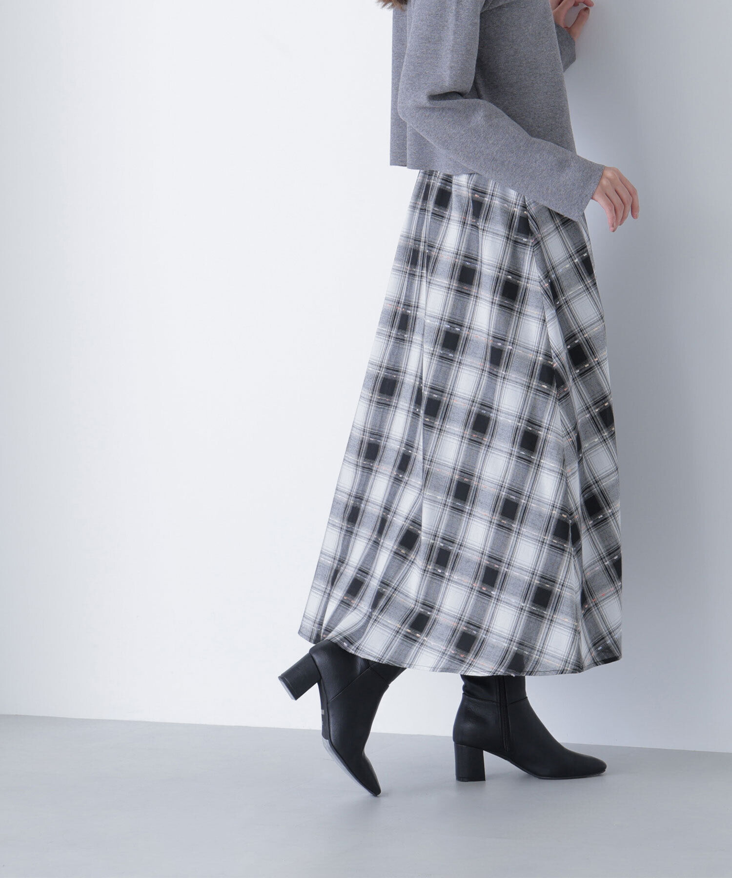  「カラーヤーンチェックスカート」|スカート|