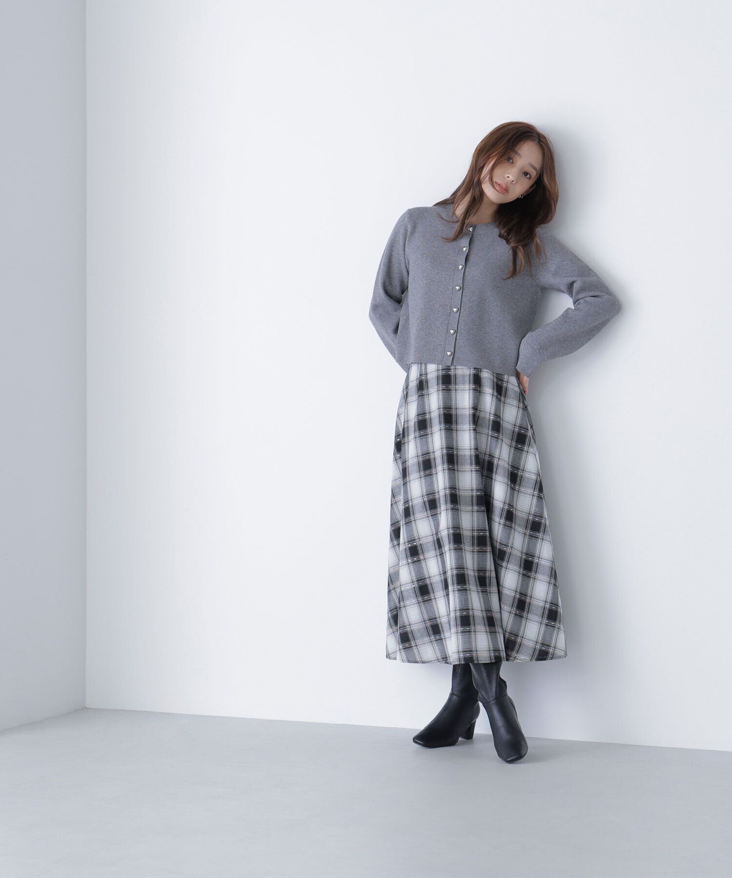  「カラーヤーンチェックスカート」|スカート|