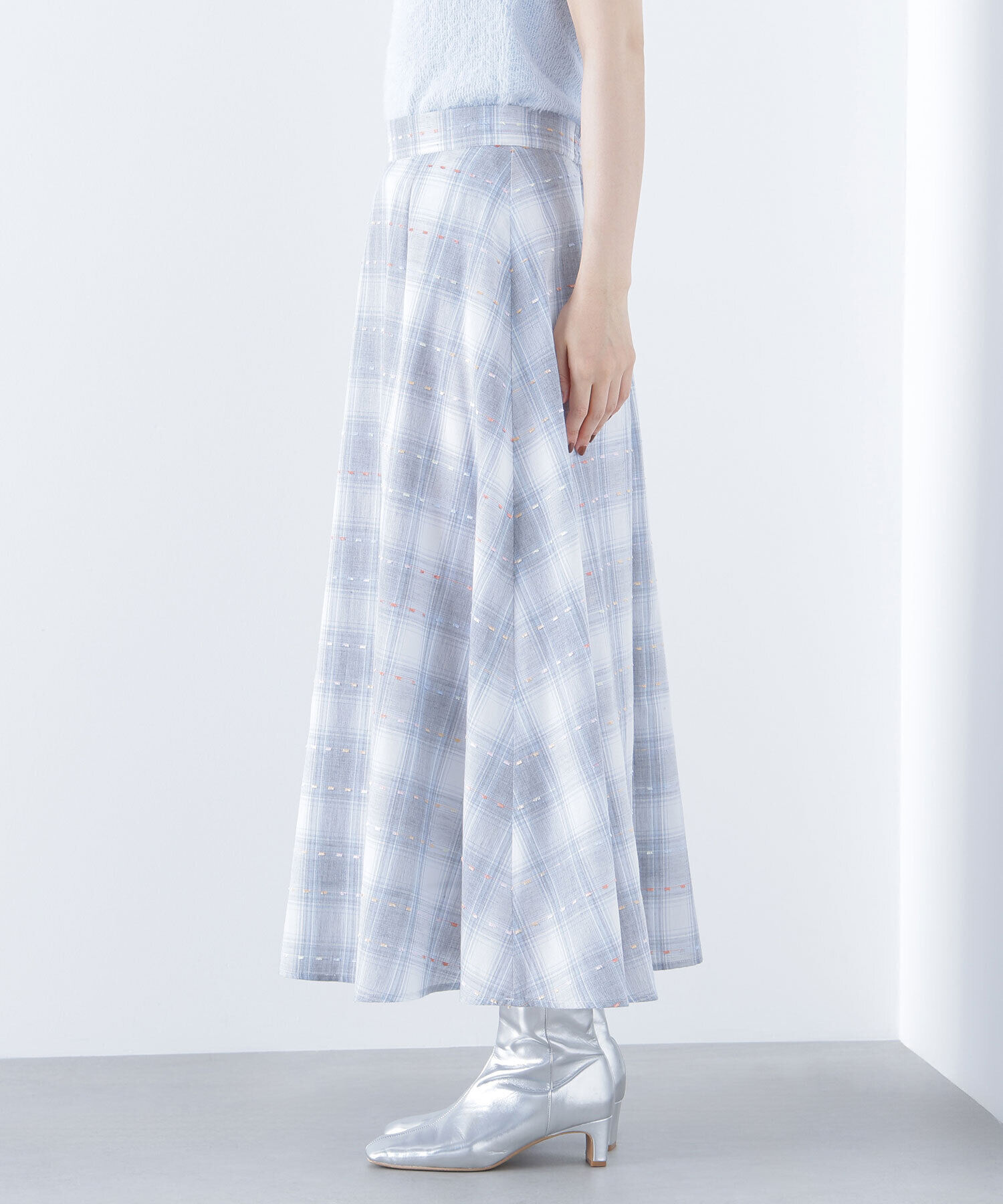  「カラーヤーンチェックスカート」|スカート|