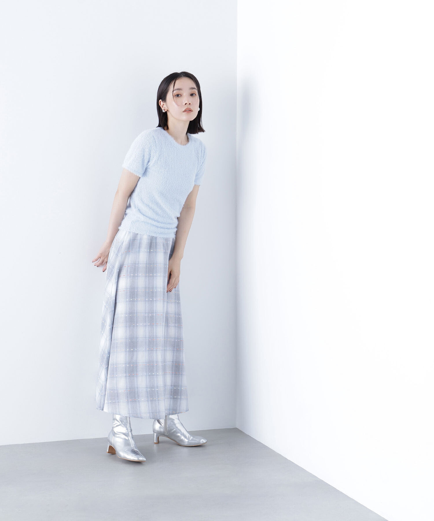  「カラーヤーンチェックスカート」|スカート|