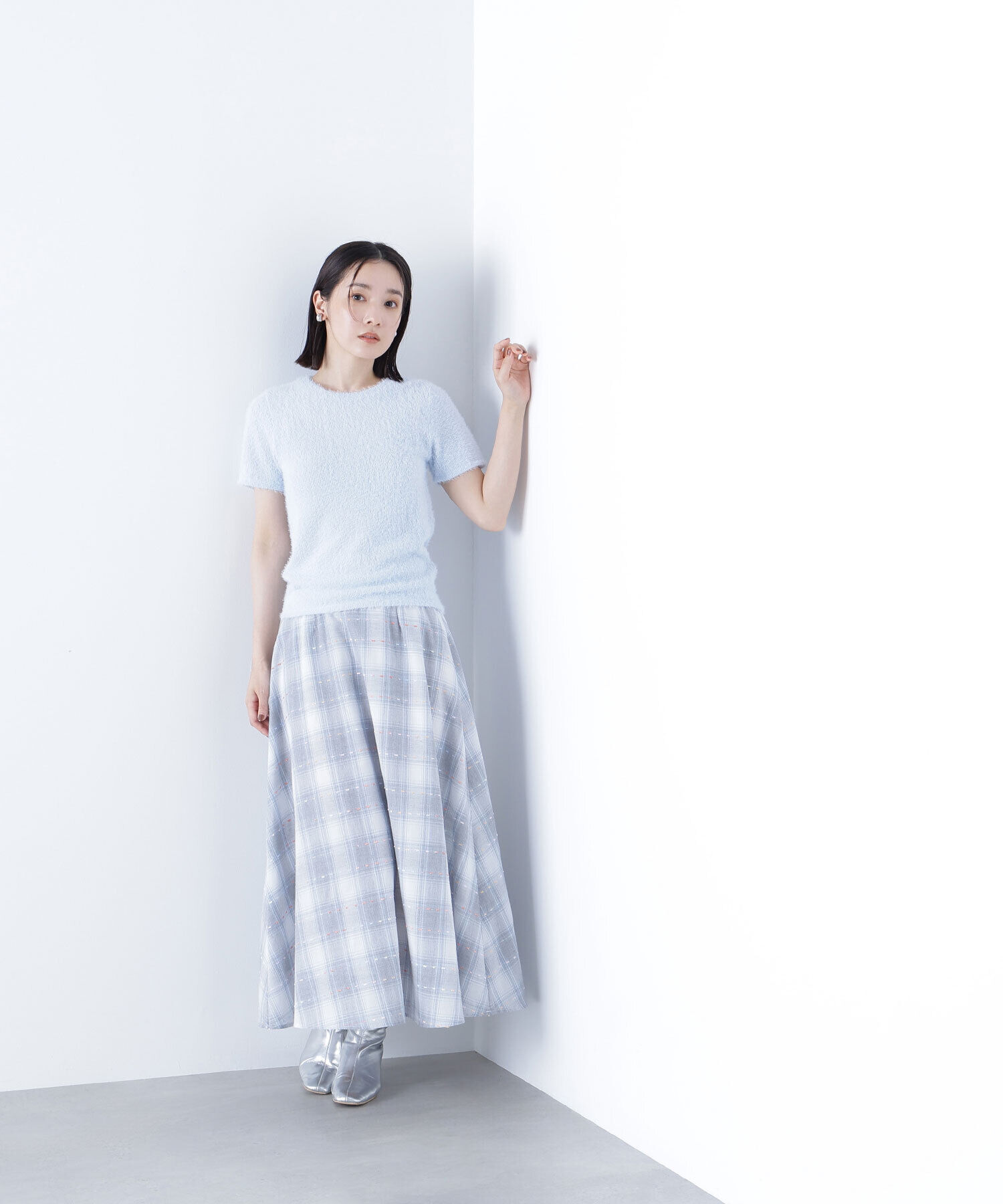  「カラーヤーンチェックスカート」|スカート|