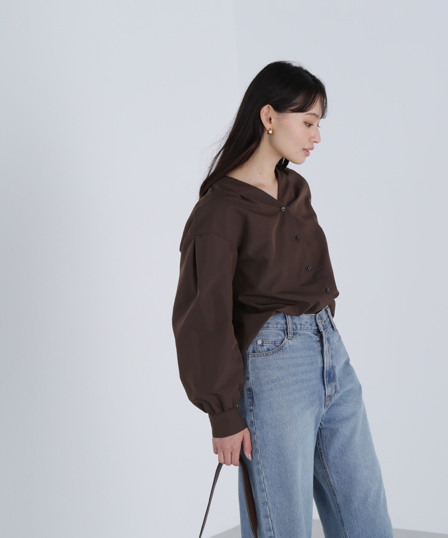  「Vネックフォルムブラウス」|シャツ・ブラウス|