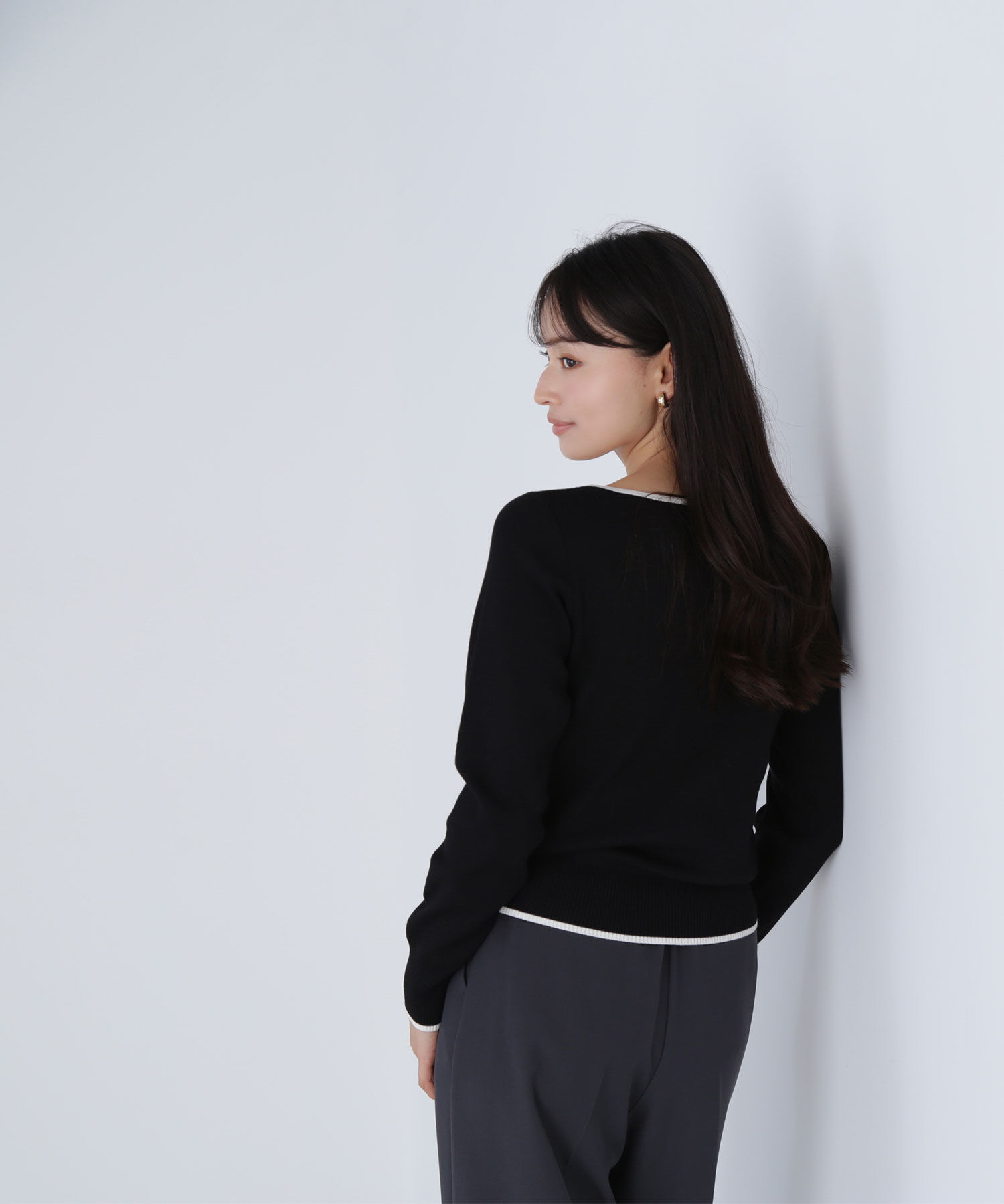  「メタルポイントバイカラーニット」|ニット・セーター|