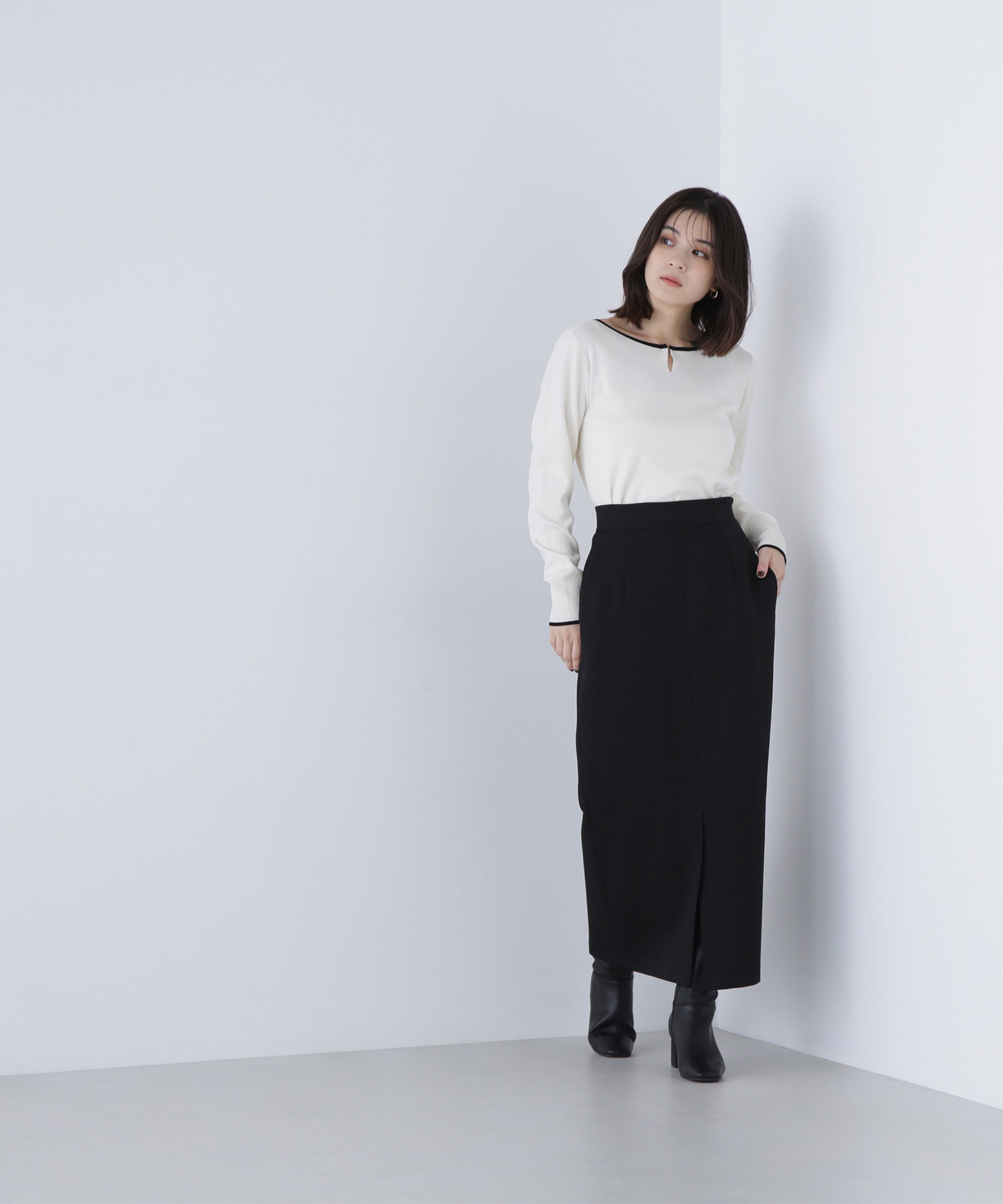  「メタルポイントバイカラーニット」|ニット・セーター|