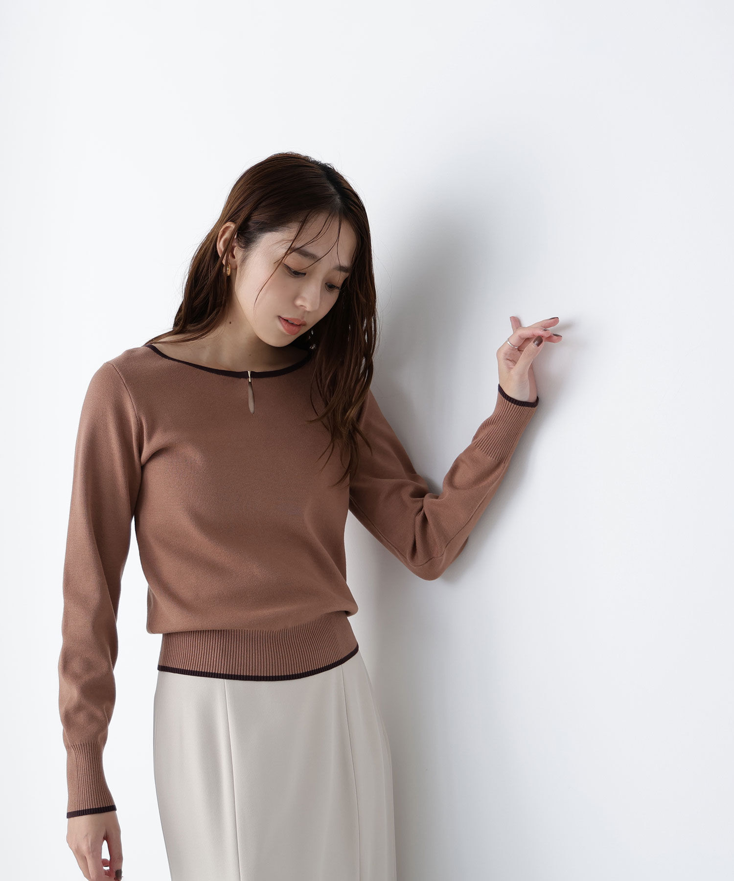  「メタルポイントバイカラーニット」|ニット・セーター|