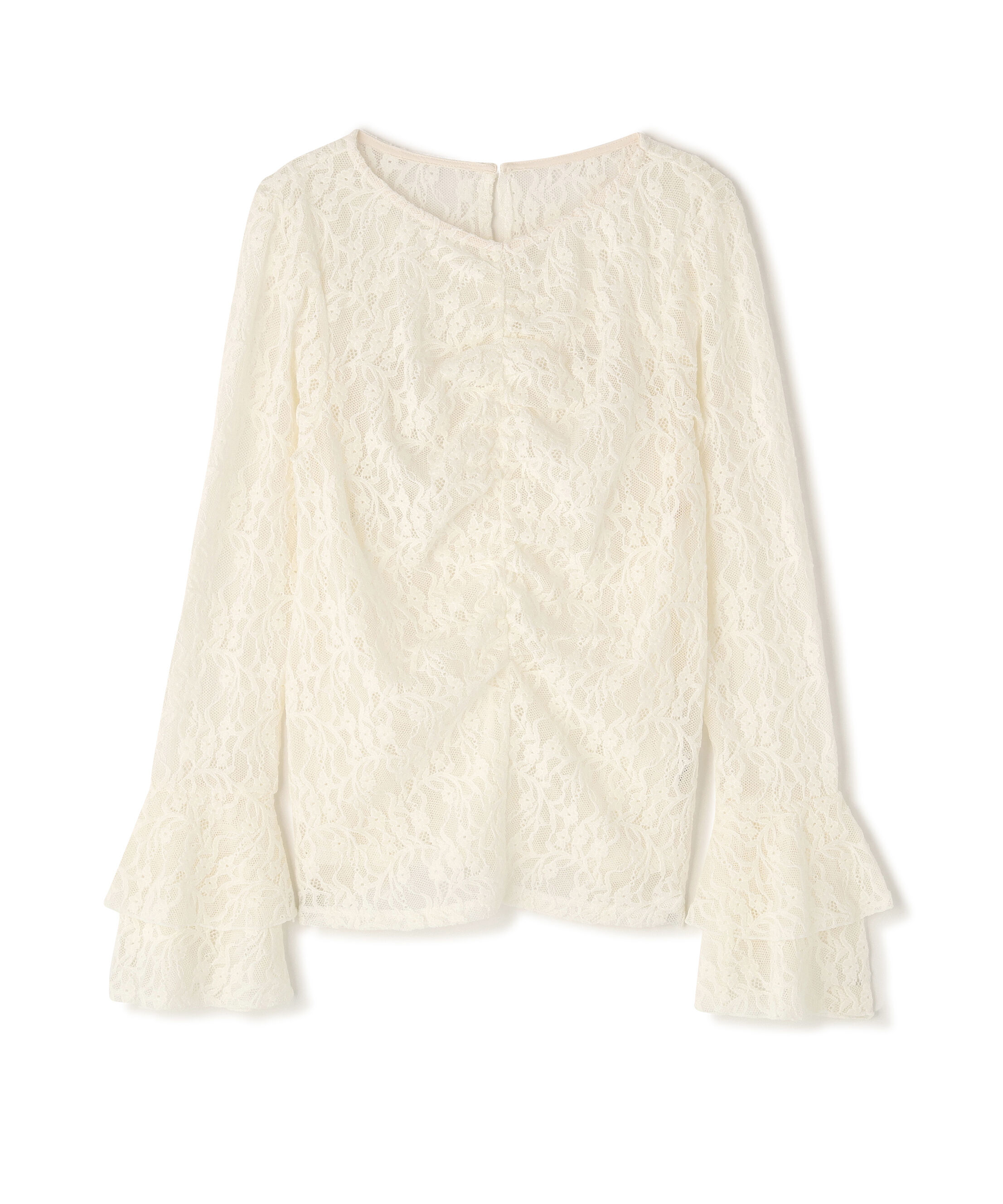  「起毛レースフレアカフストップス」|シャツ・ブラウス|