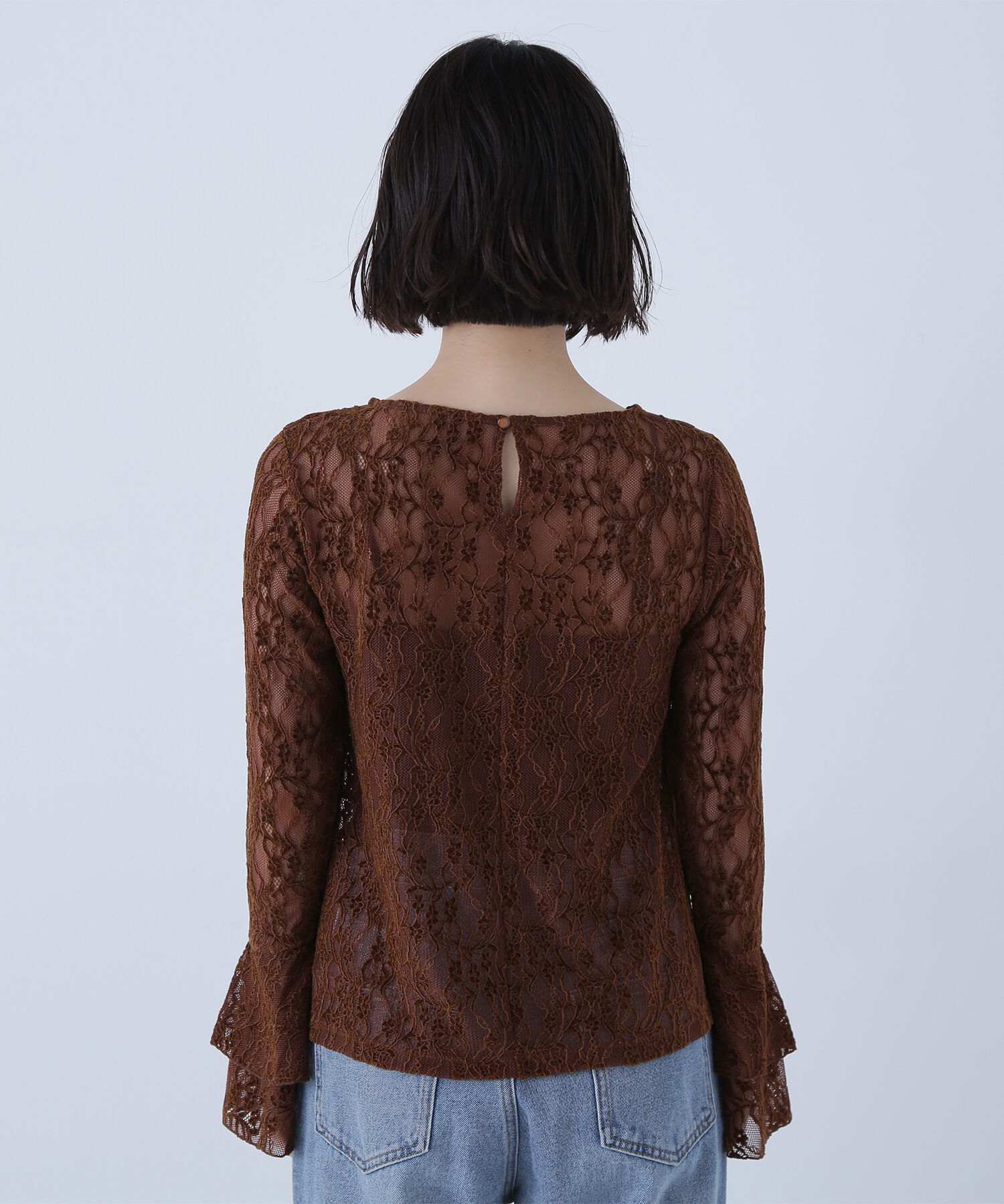  「起毛レースフレアカフストップス」|シャツ・ブラウス|