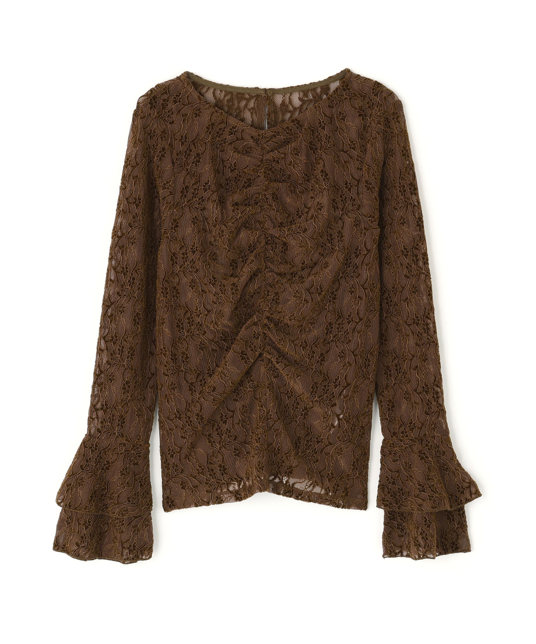  「起毛レースフレアカフストップス」|シャツ・ブラウス|