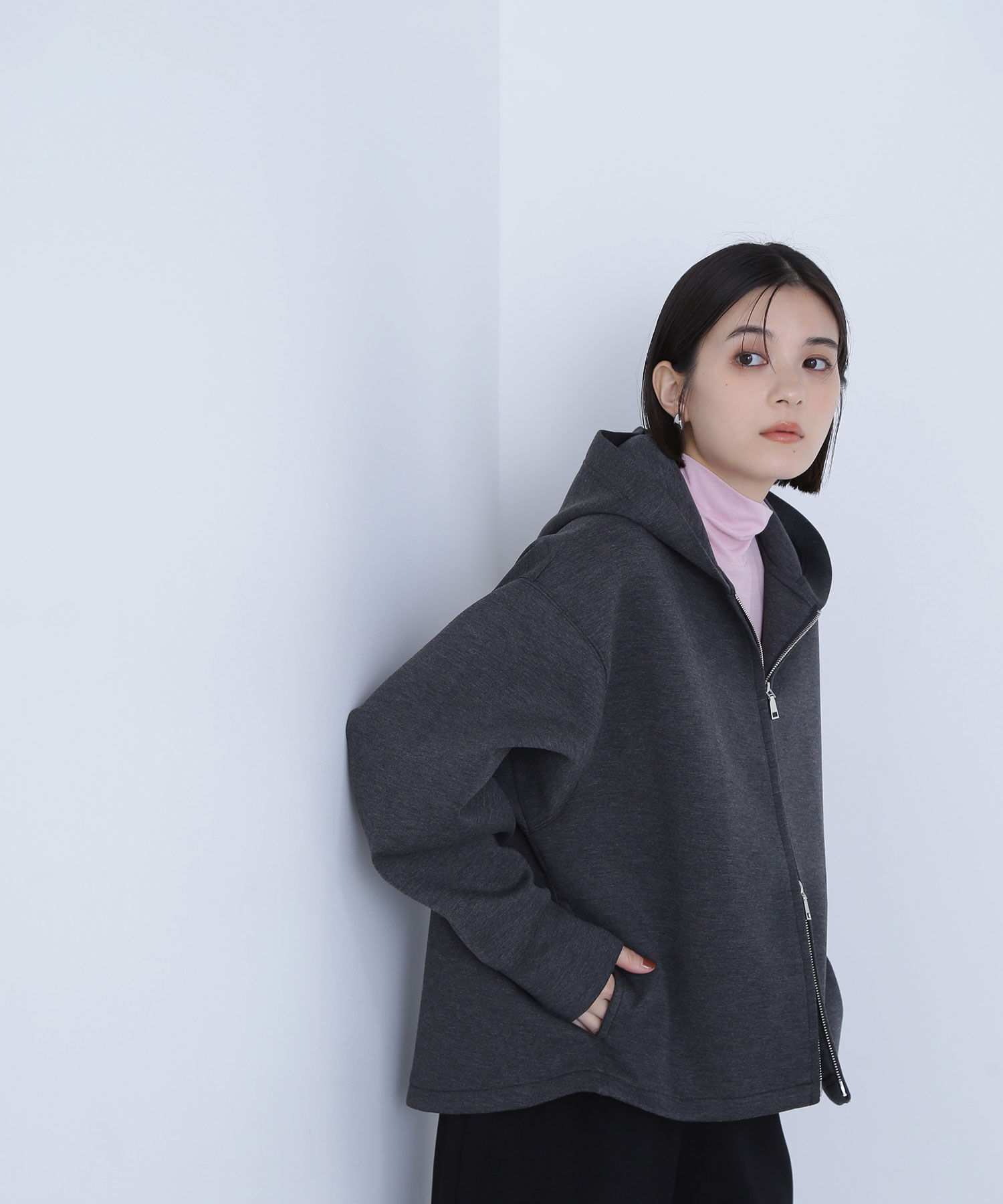  「テントラインダンボールパーカー」|Tシャツ・カットソー|チャコール1