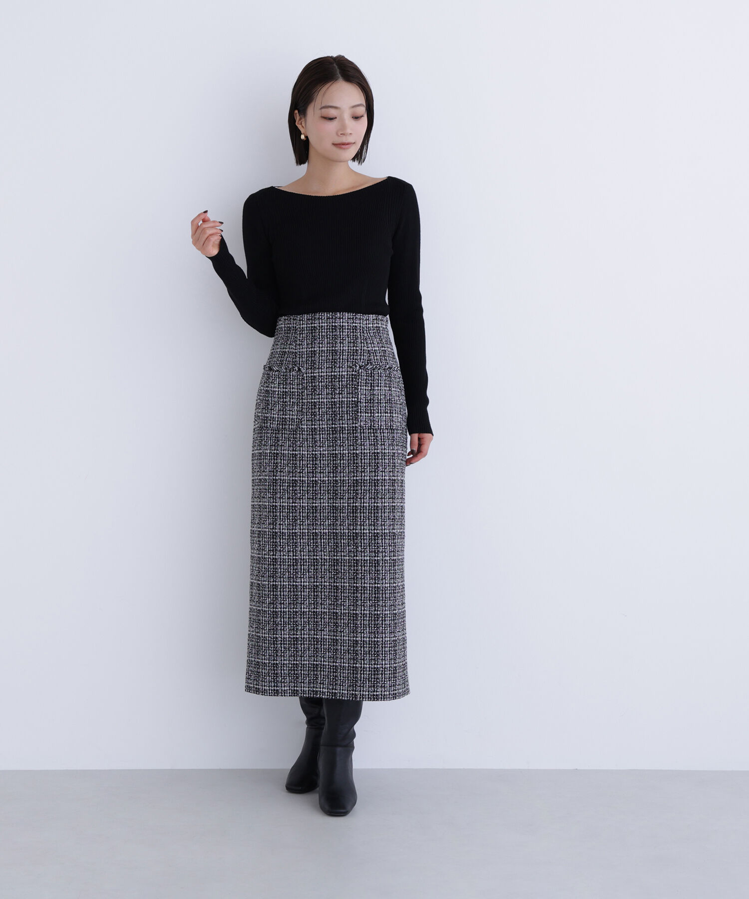  「ウールブレンドニットシリーズ ボートネック」|ニット・セーター|