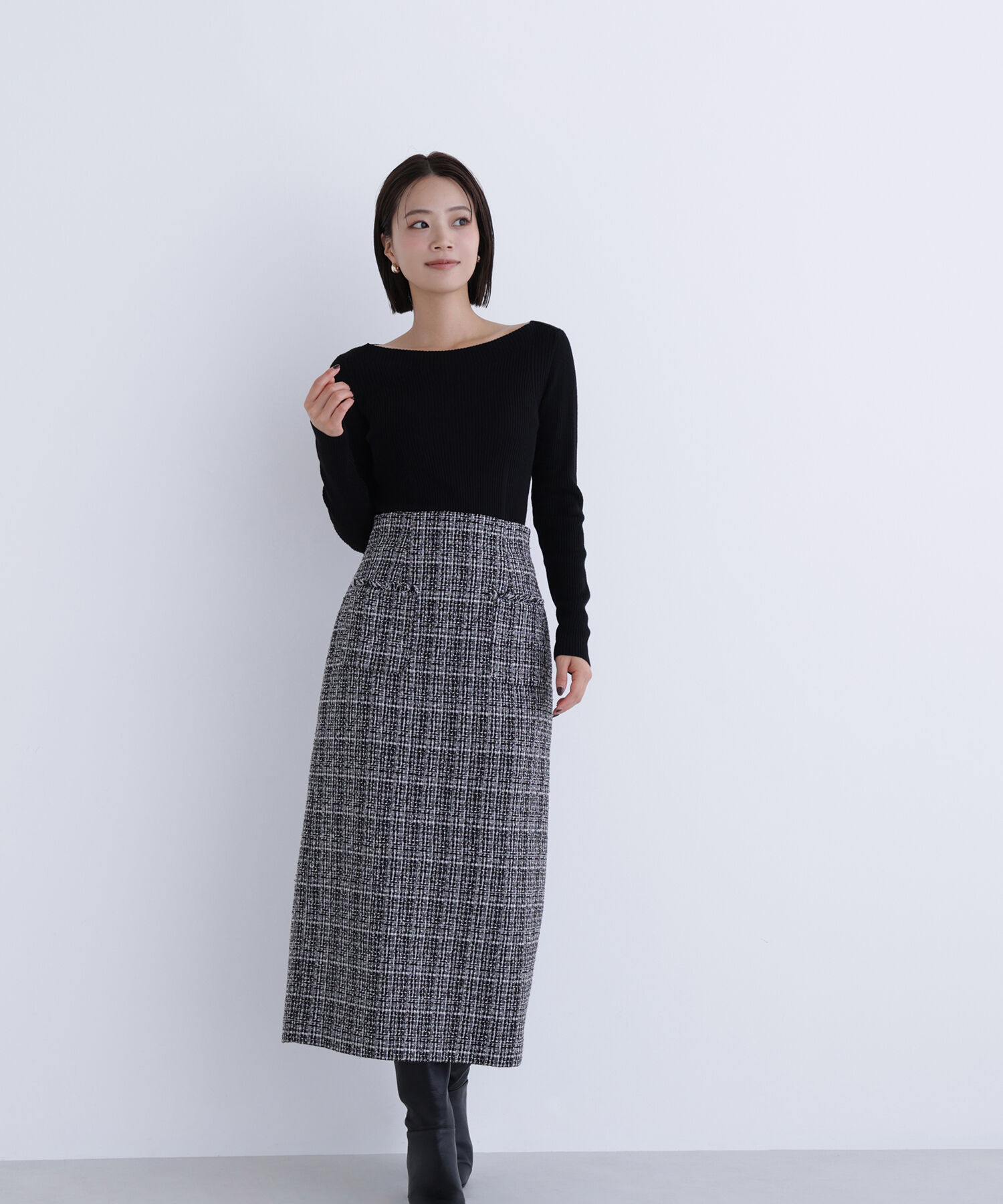  「ウールブレンドニットシリーズ ボートネック」|ニット・セーター|