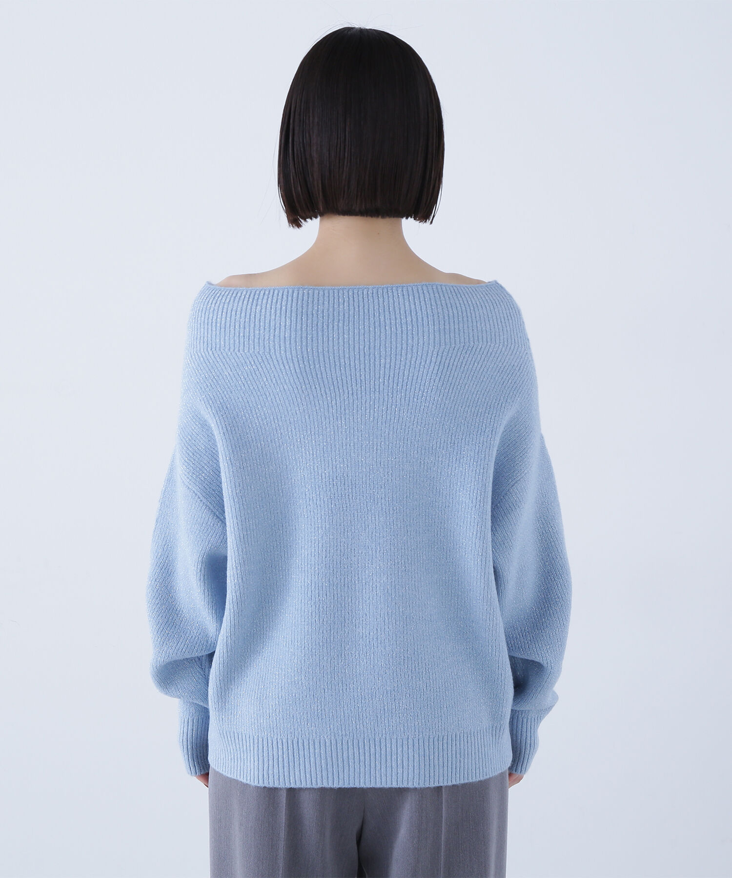  「オフショルボクシーラメニット」|ニット・セーター|