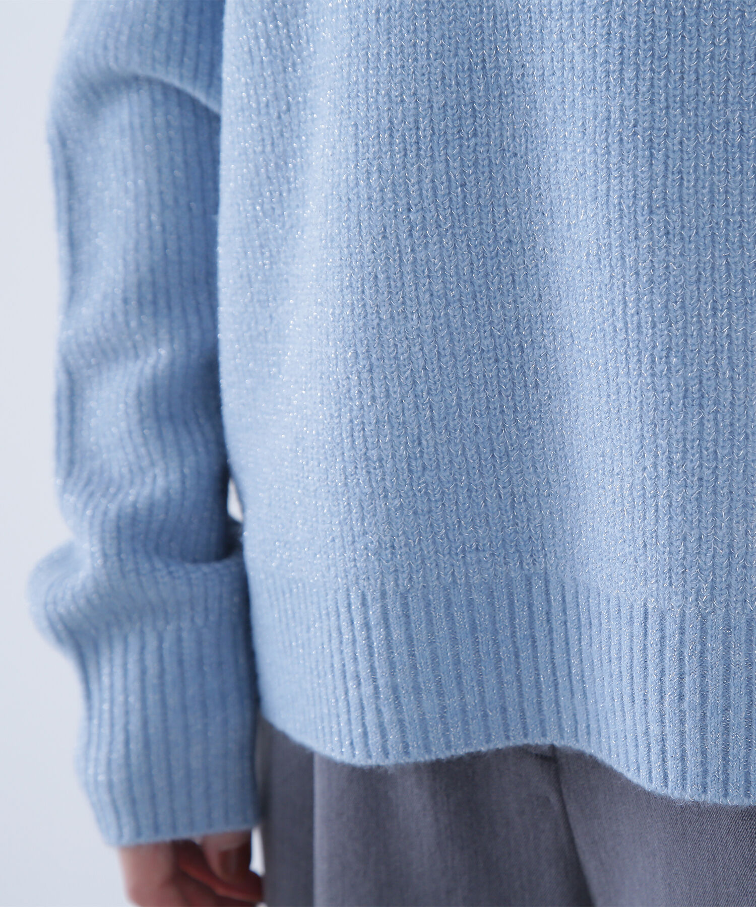  「オフショルボクシーラメニット」|ニット・セーター|