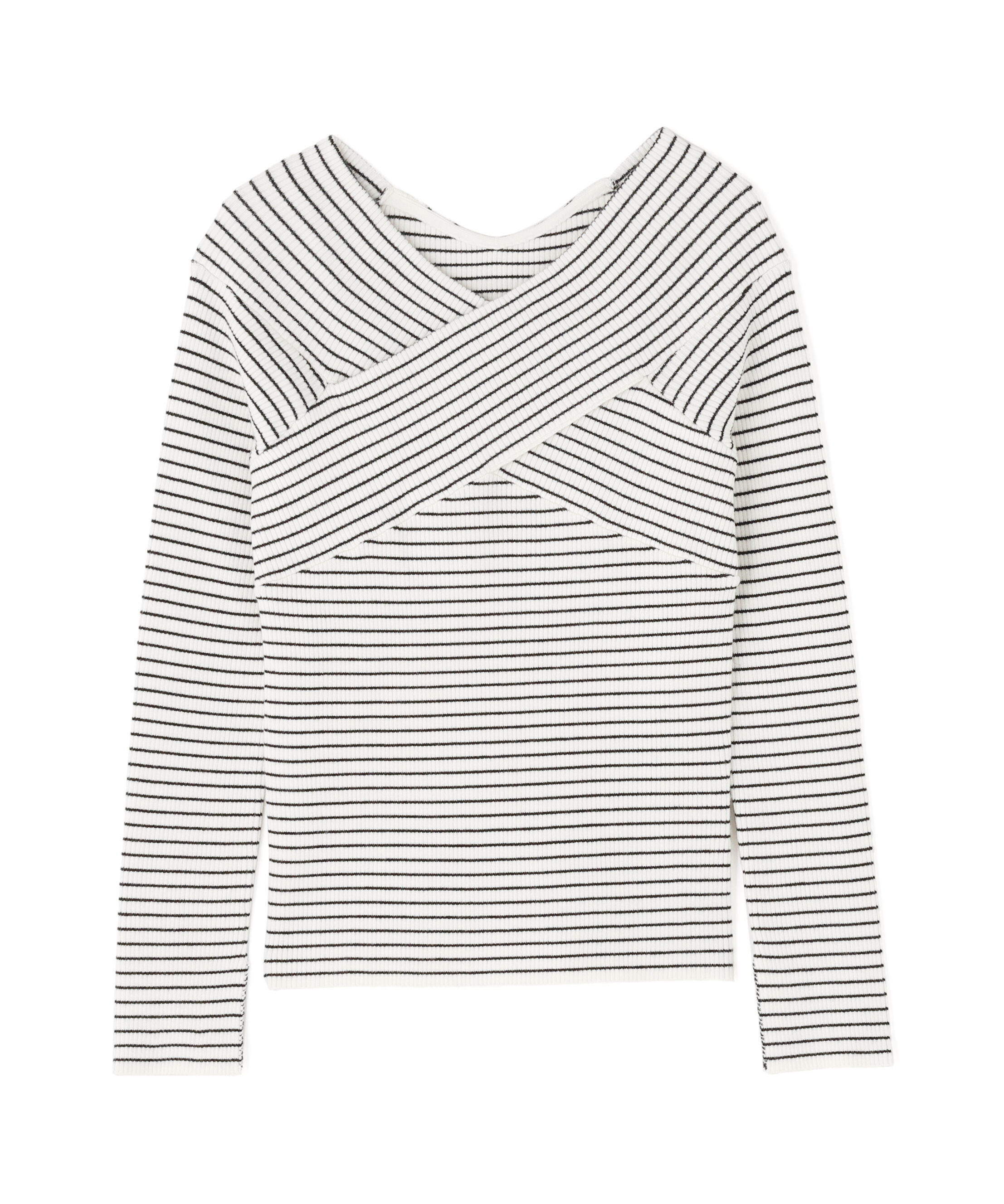  「クロスネックリブニット」|ニット・セーター|