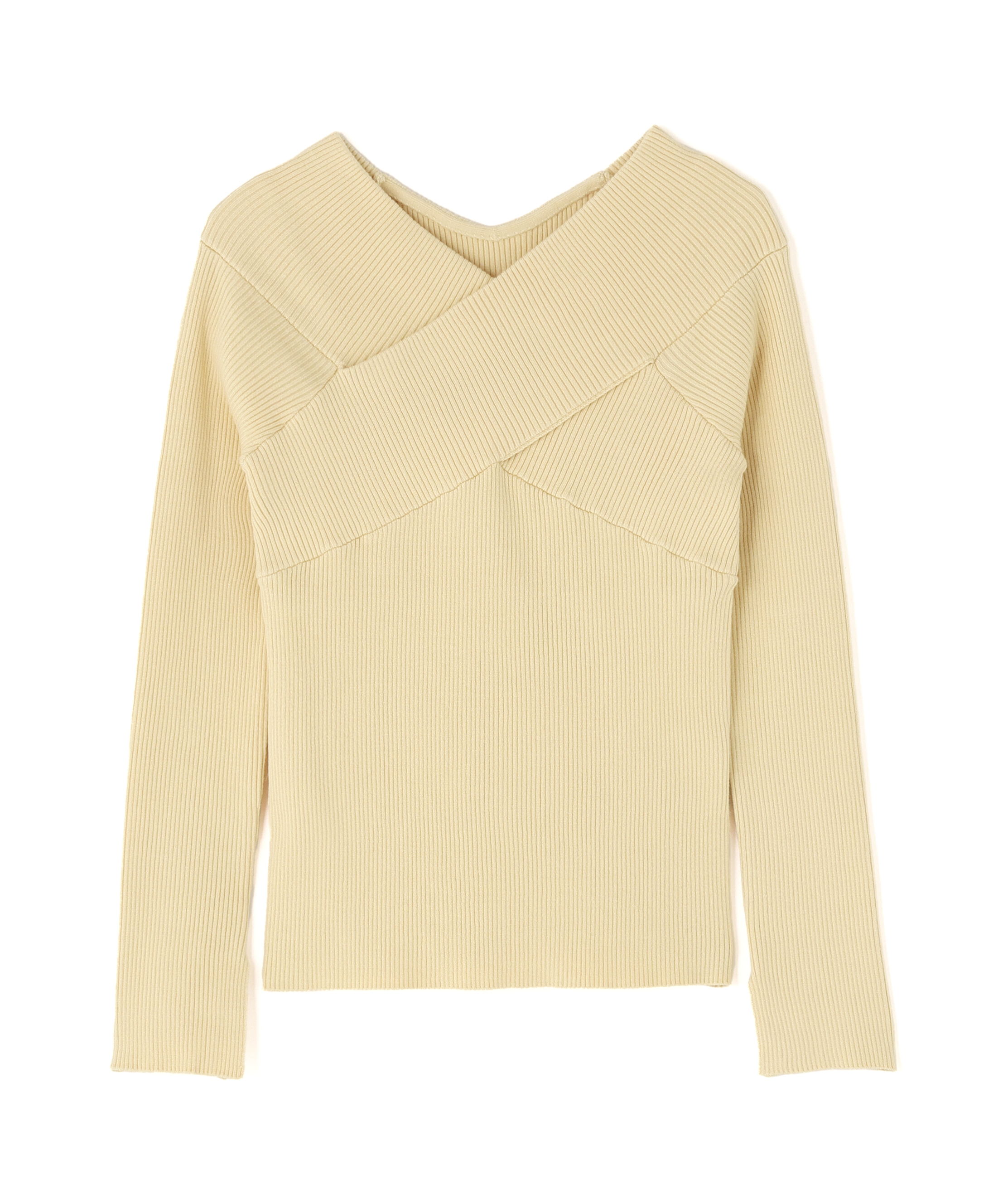  「クロスネックリブニット」|ニット・セーター|