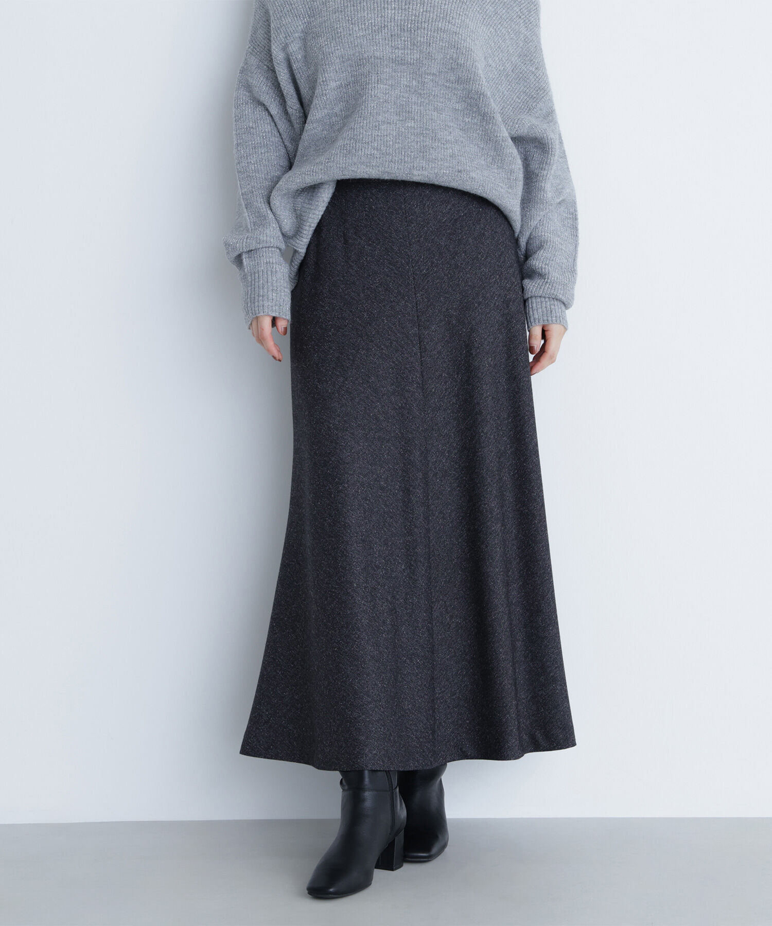  「ネップツイードナロースカート」|スカート|