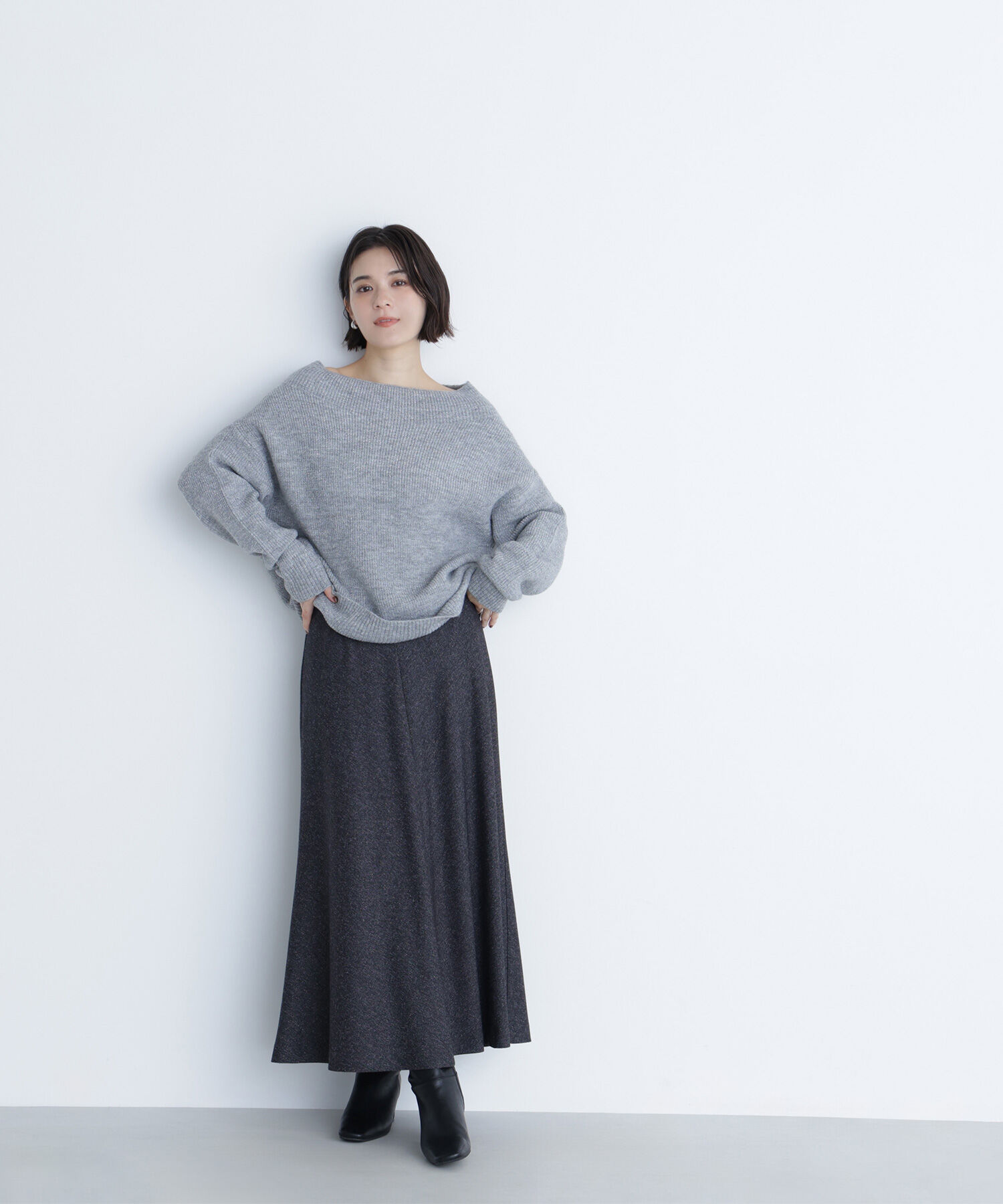  「ネップツイードナロースカート」|スカート|