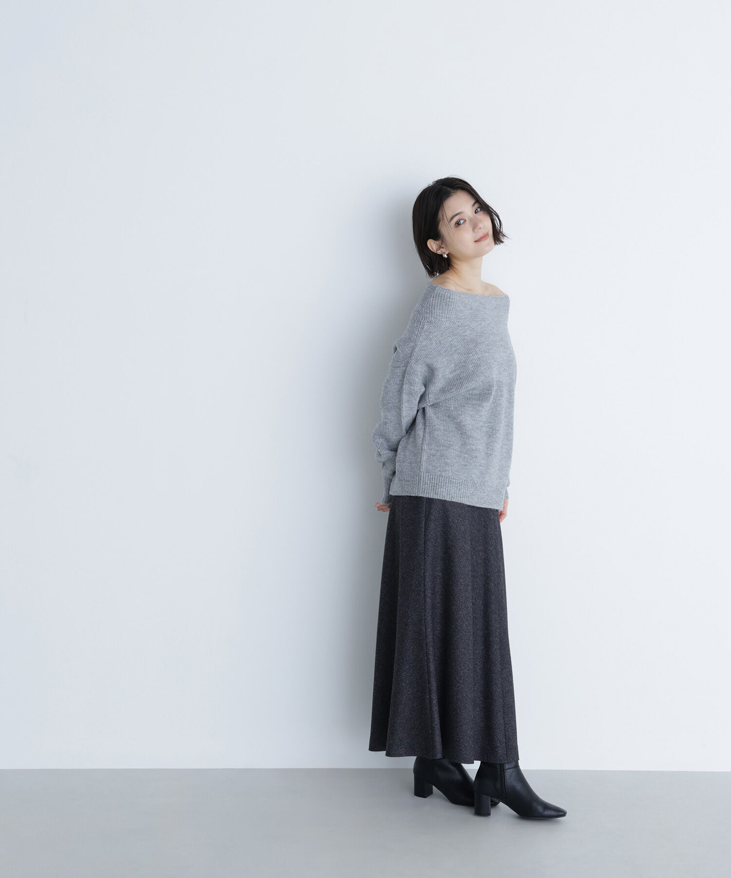  「ネップツイードナロースカート」|スカート|