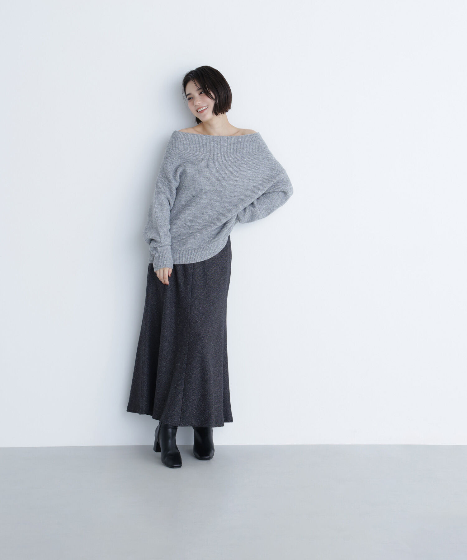  「ネップツイードナロースカート」|スカート|