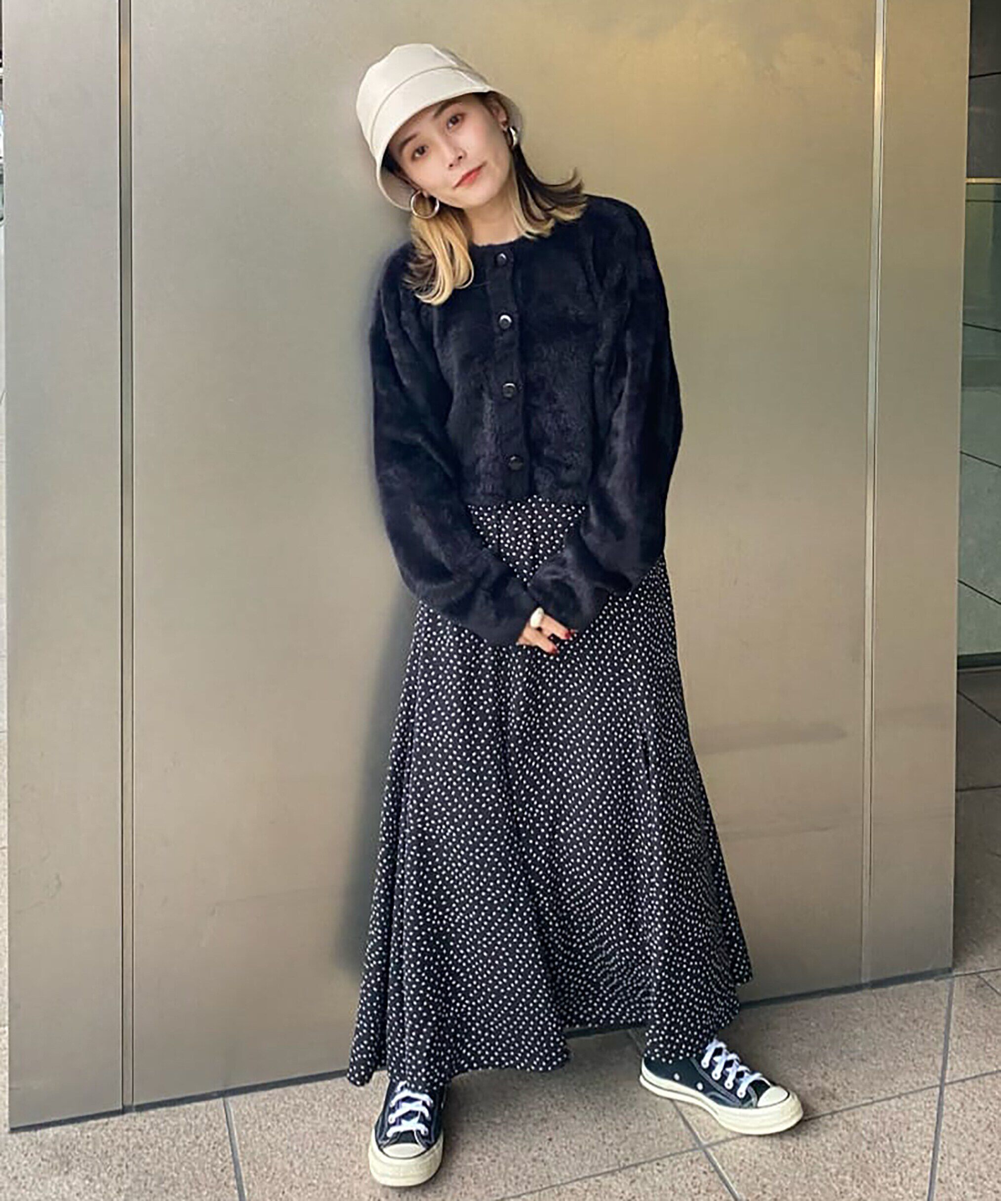  「変形ドットマーメイドスカート」|スカート|