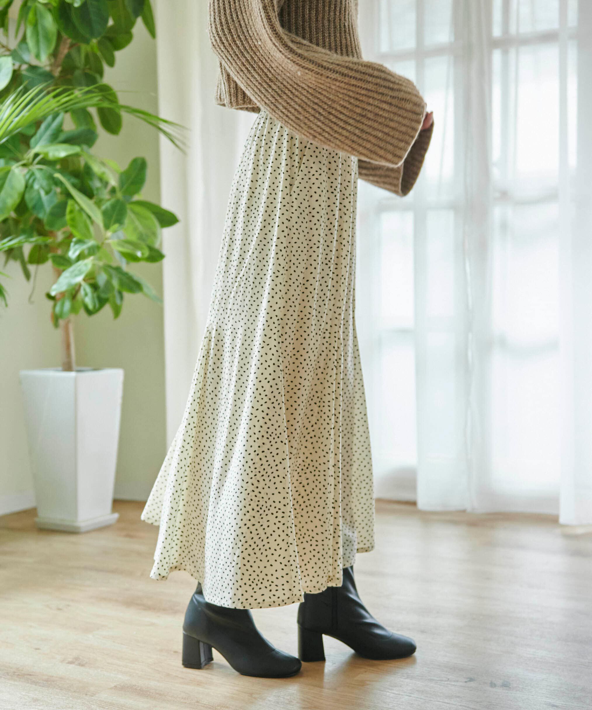  「変形ドットマーメイドスカート」|スカート|