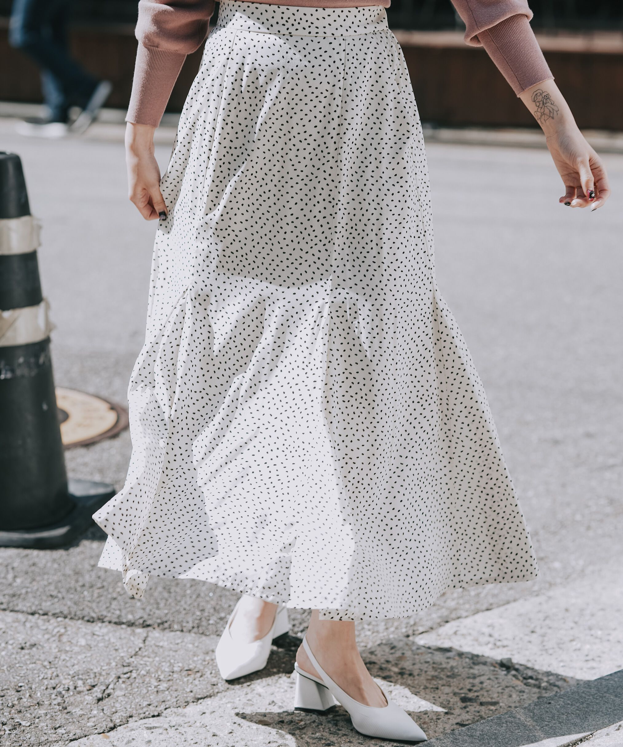  「変形ドットマーメイドスカート」|スカート|