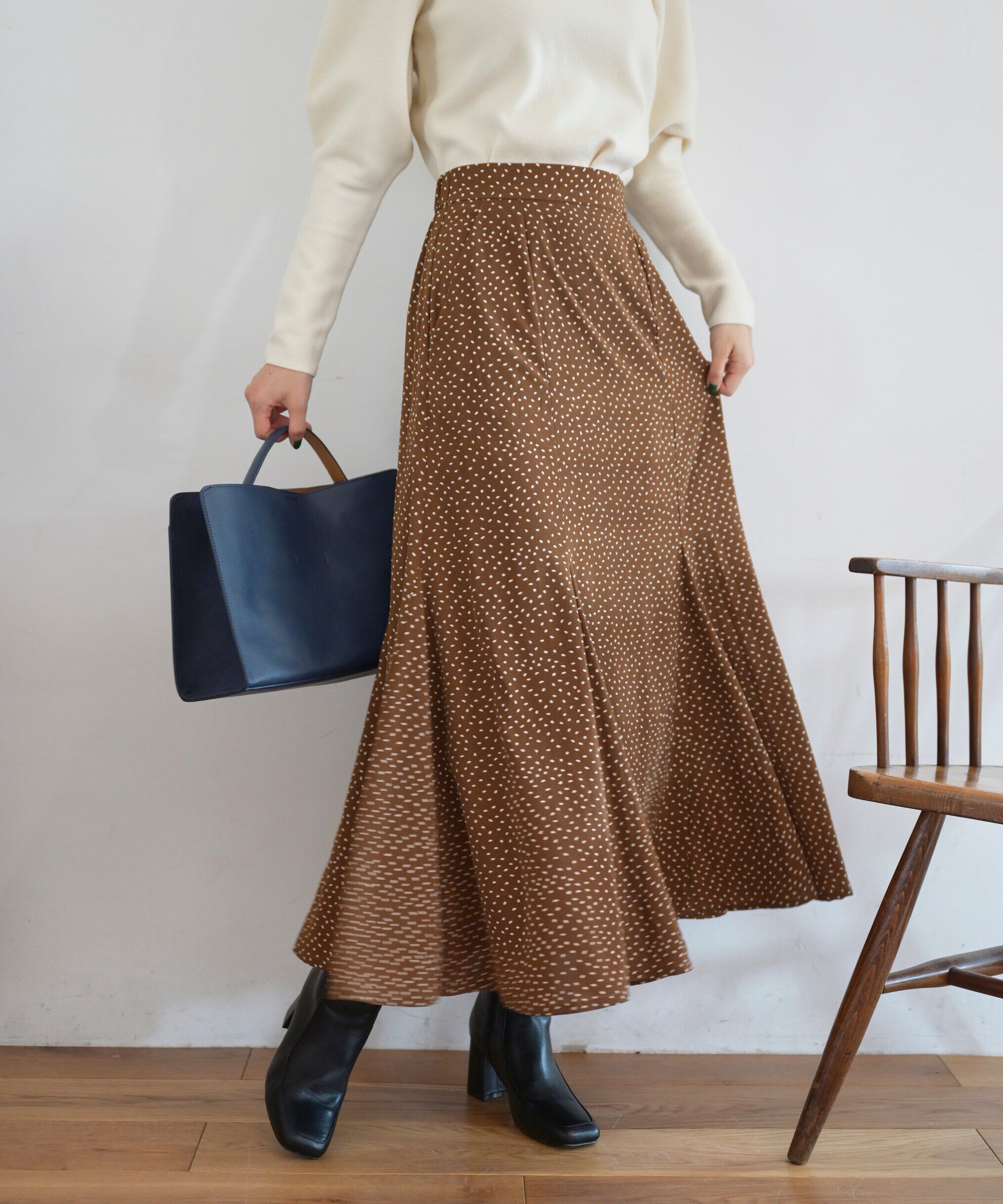  「変形ドットマーメイドスカート」|スカート|