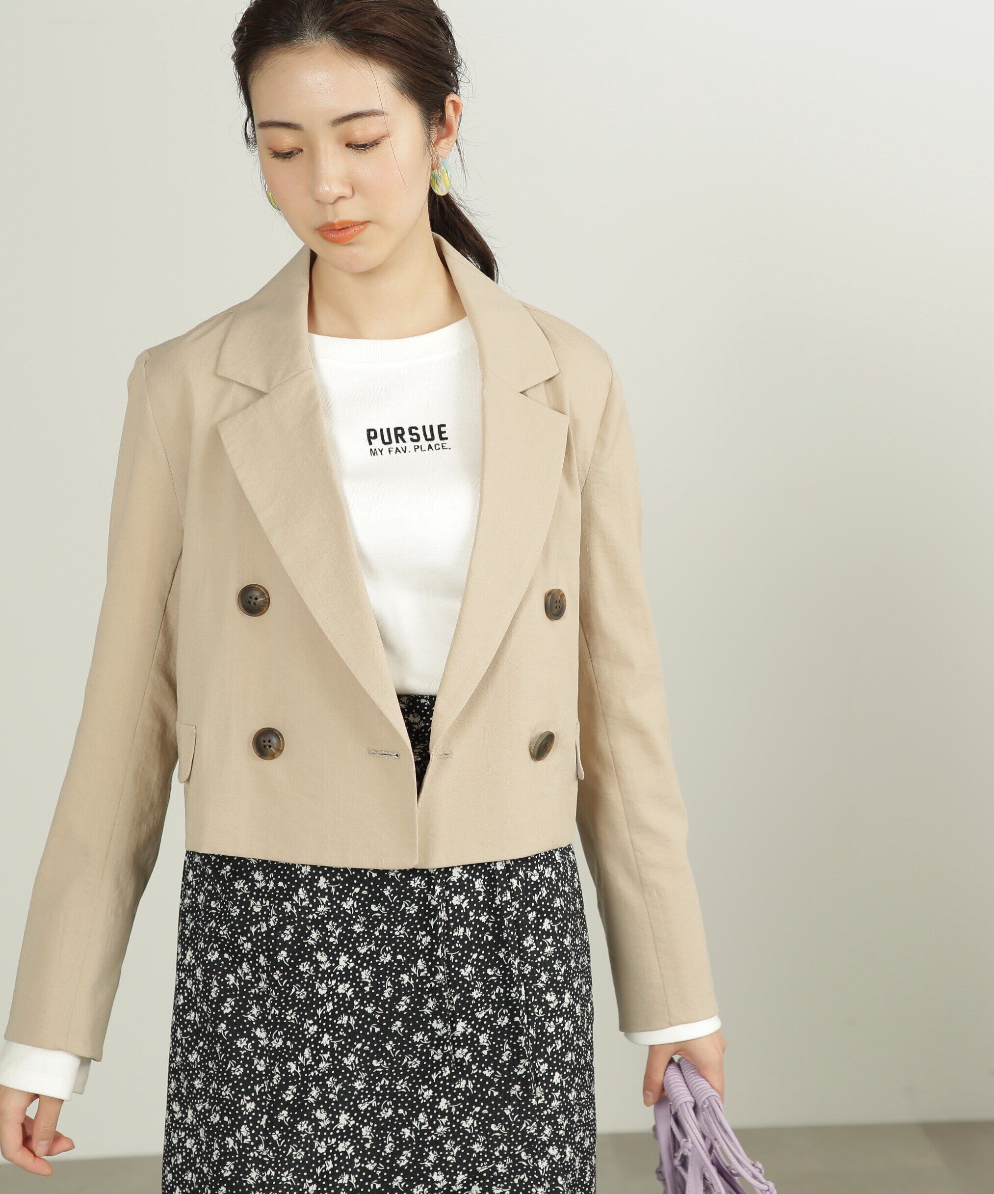  「麻調合繊ショート丈ジャケット」|その他|