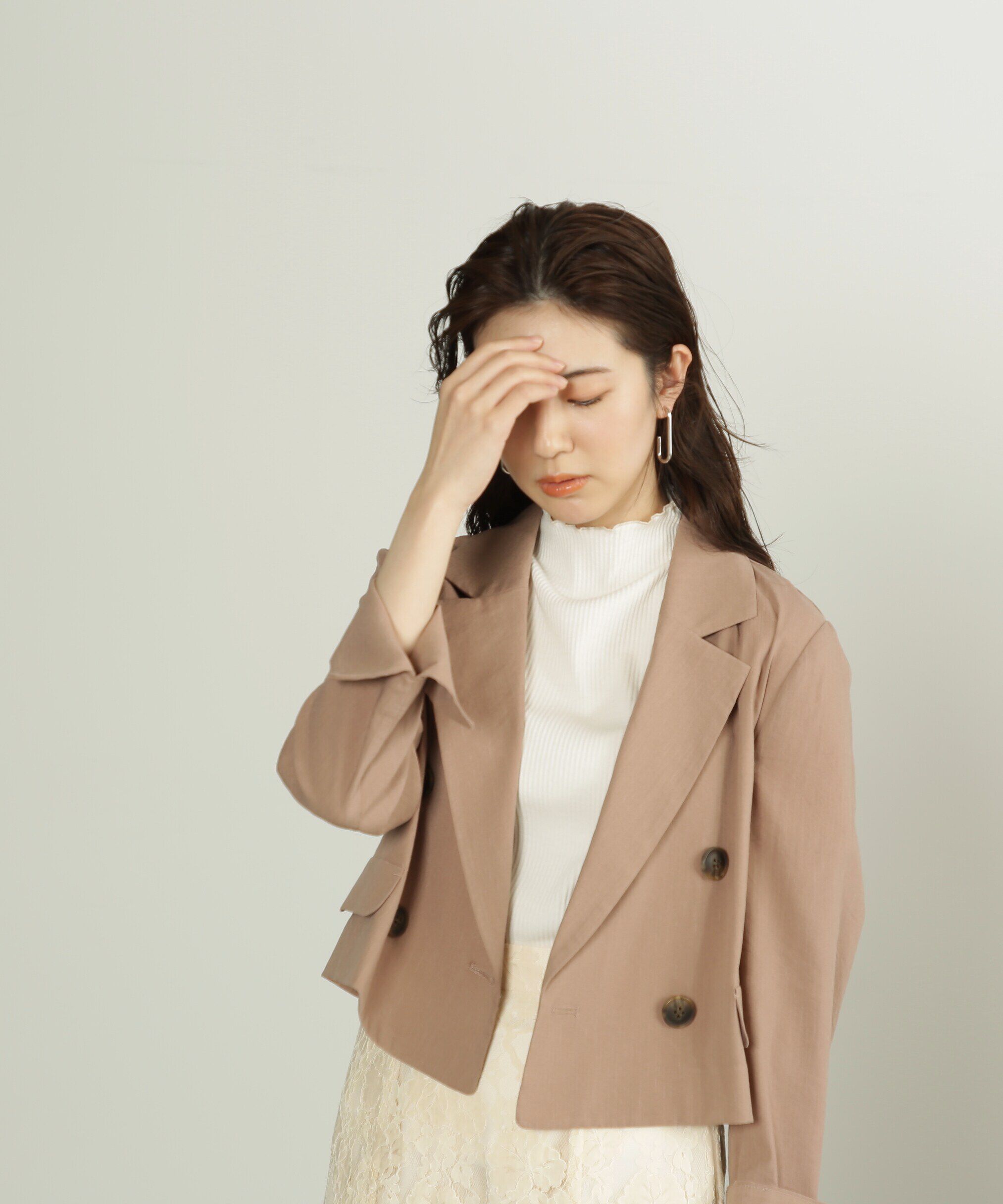  「麻調合繊ショート丈ジャケット」|その他|