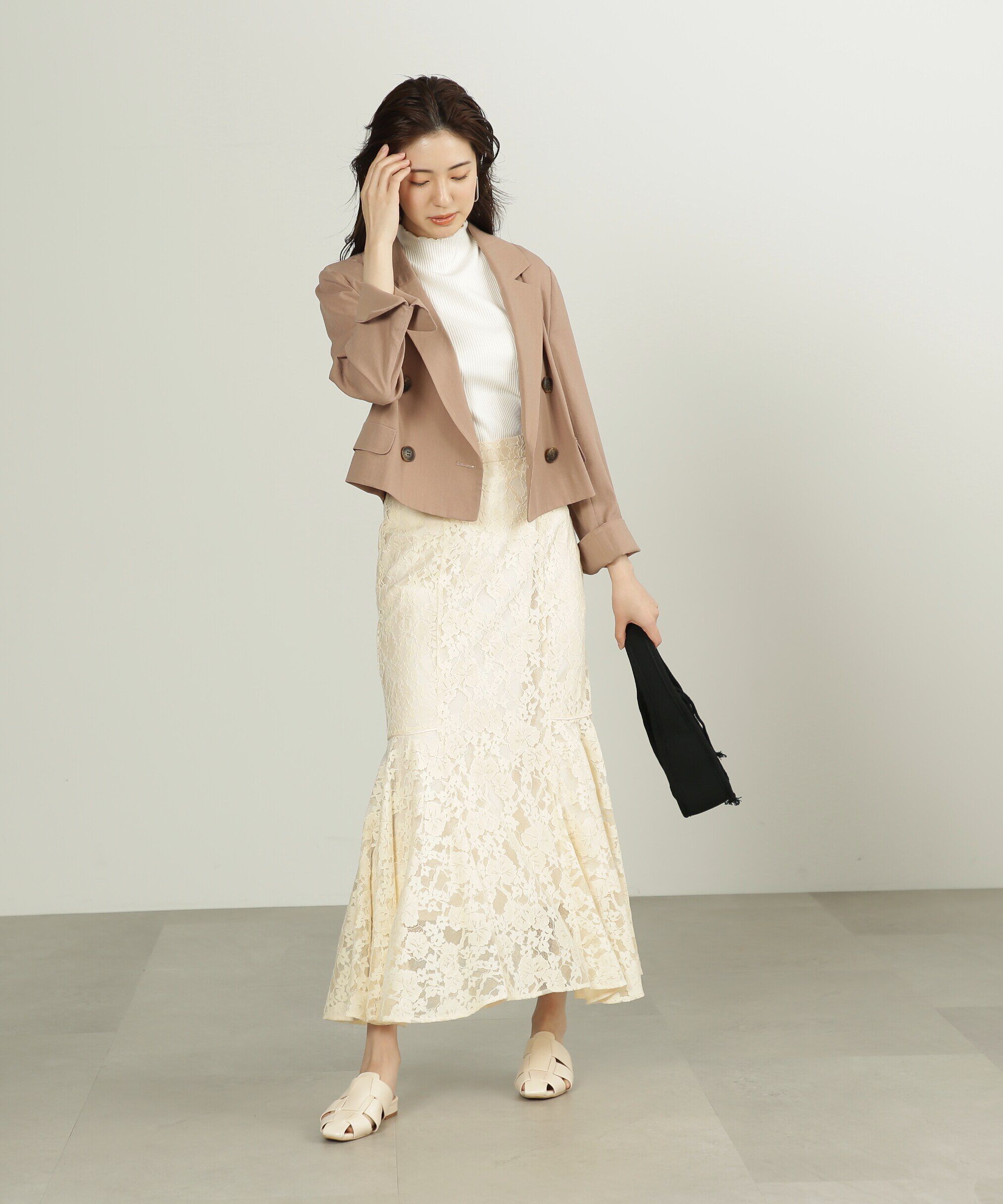  「麻調合繊ショート丈ジャケット」|その他|